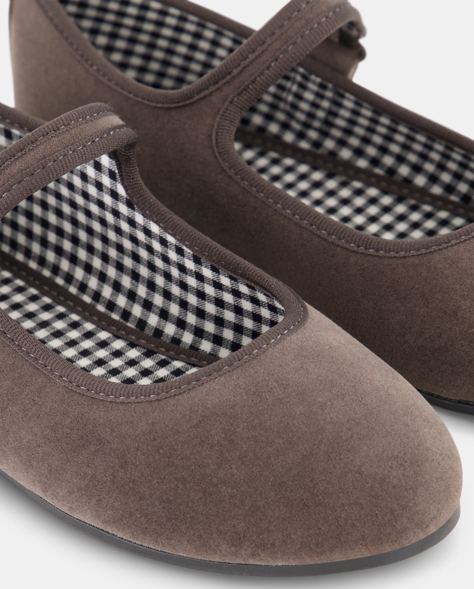 Merceditas niña terciopelo Gris-5