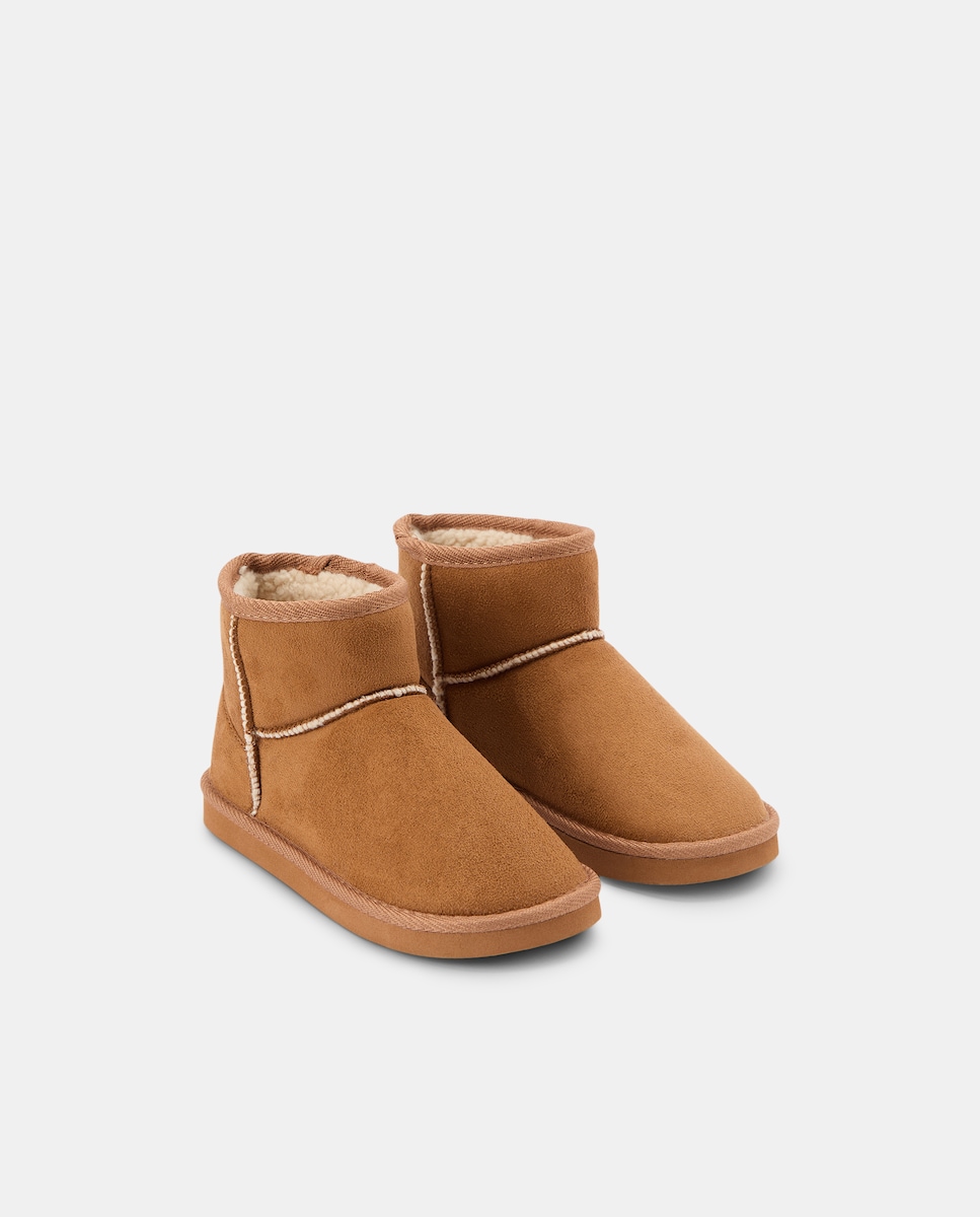 Bota infantil forrada de pelito Marrón-2