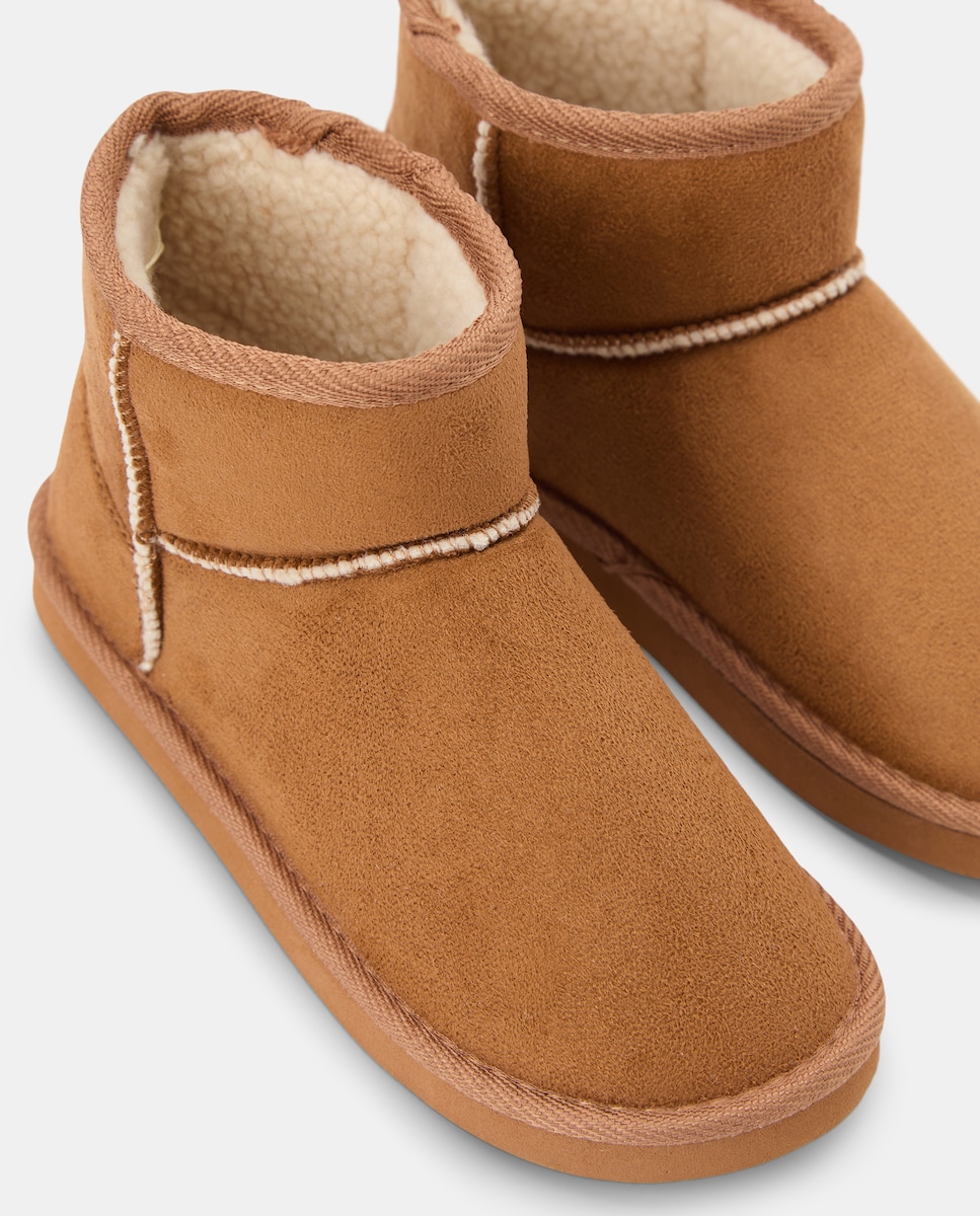Bota infantil forrada de pelito Marrón-5