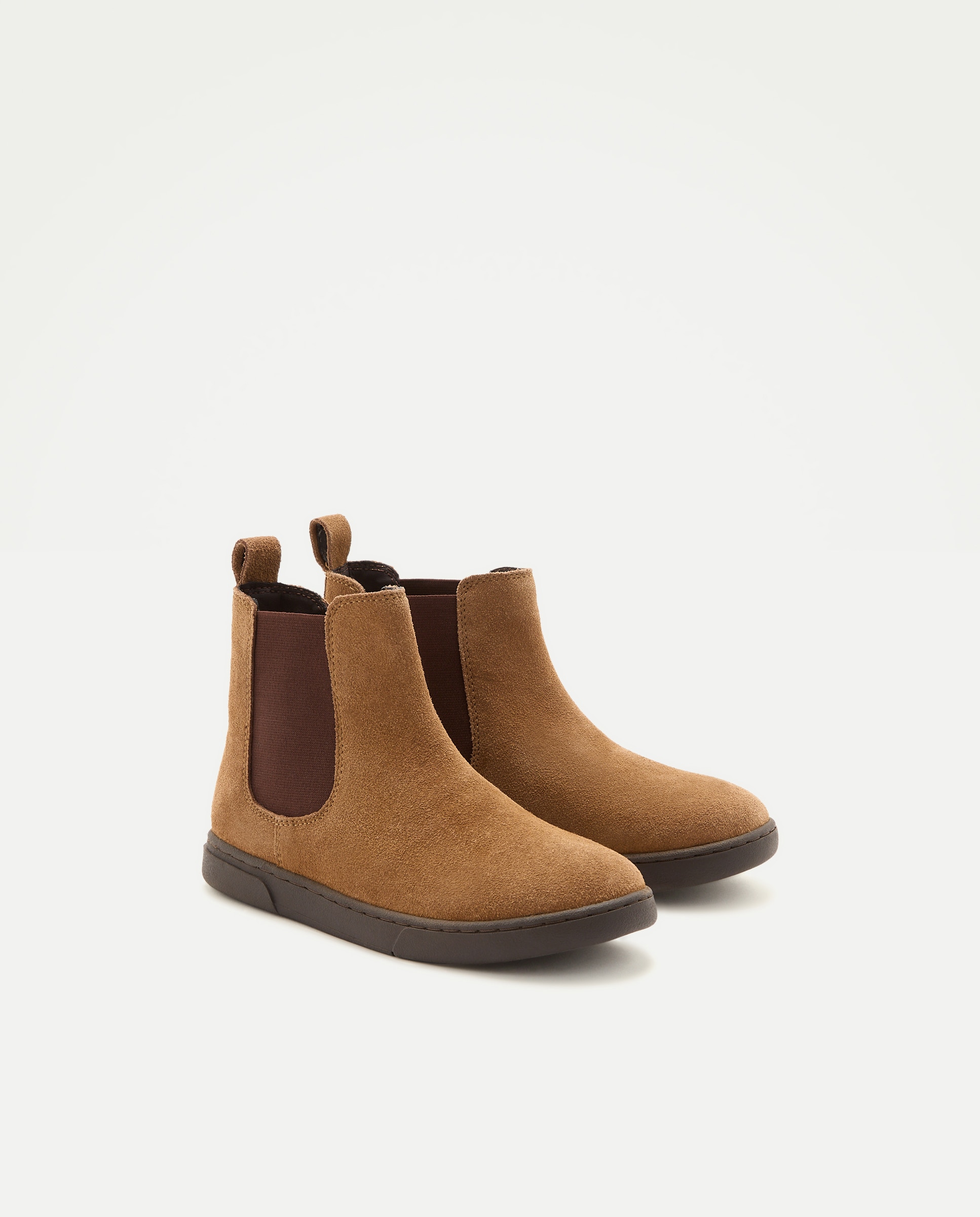 Botín infantil chelsea de piel 730 Camel-2
