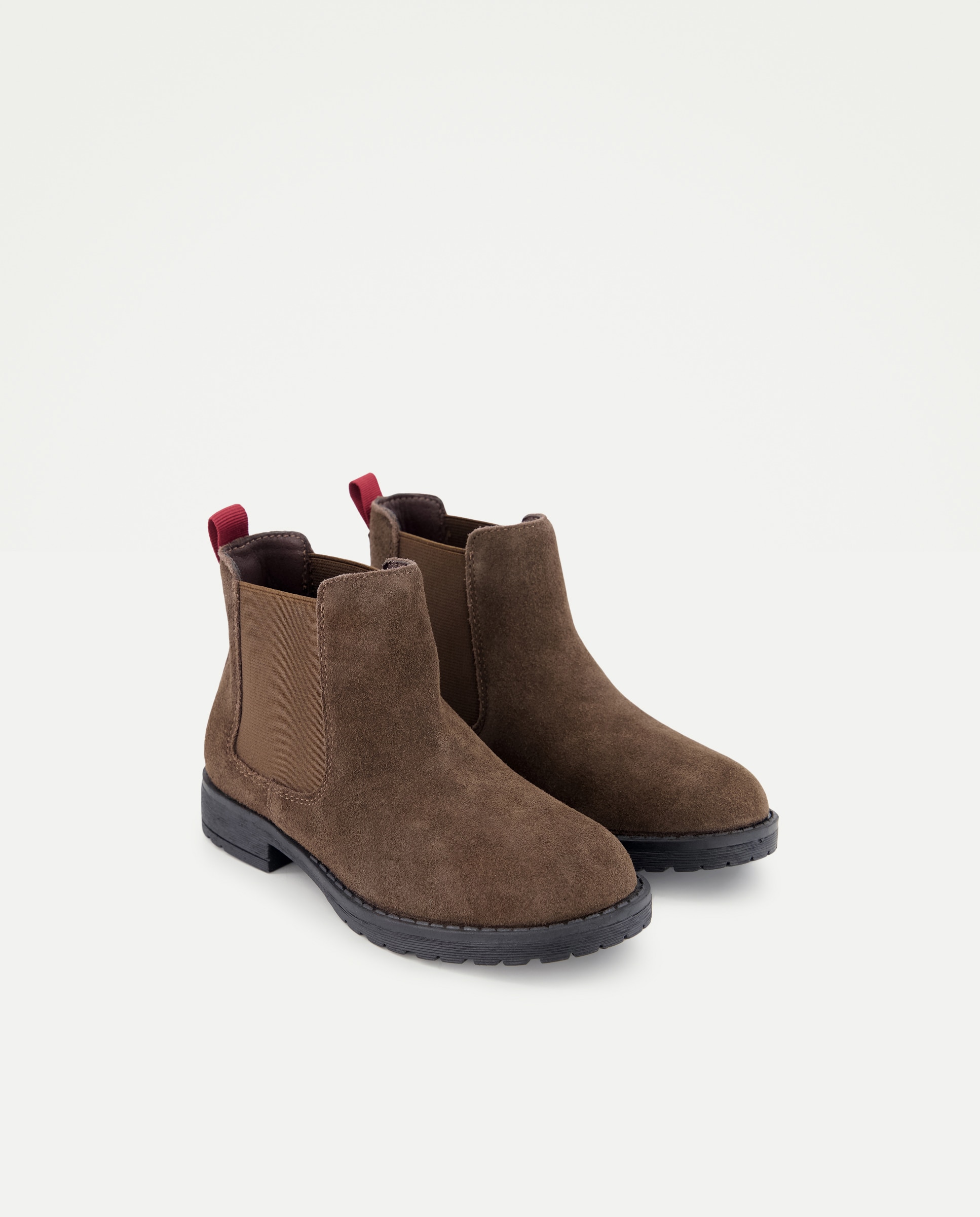 Botín infantil chelsea de piel suela track Chocolate-2