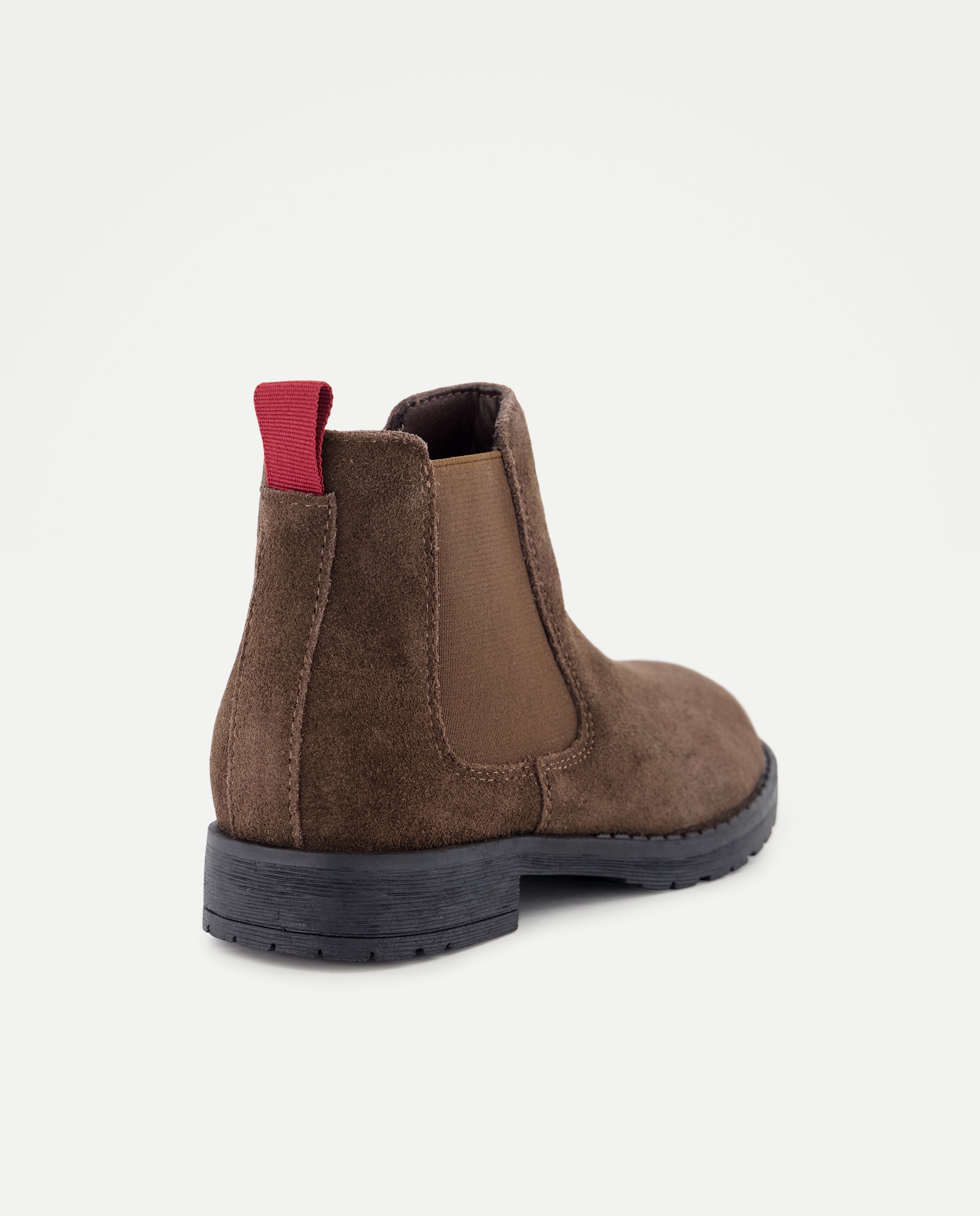Botín infantil chelsea de piel suela track Chocolate-3
