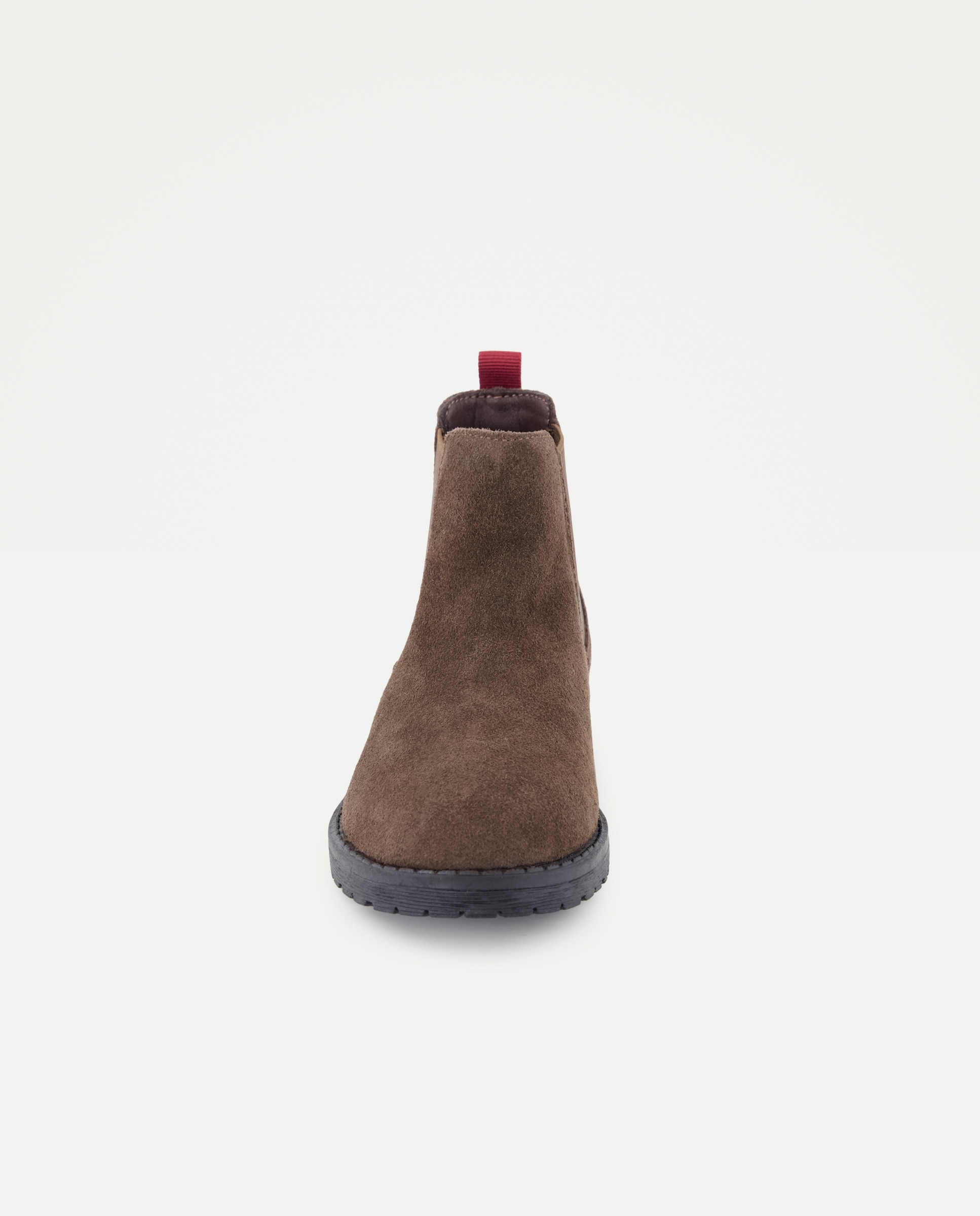 Botín infantil chelsea de piel suela track Chocolate-4