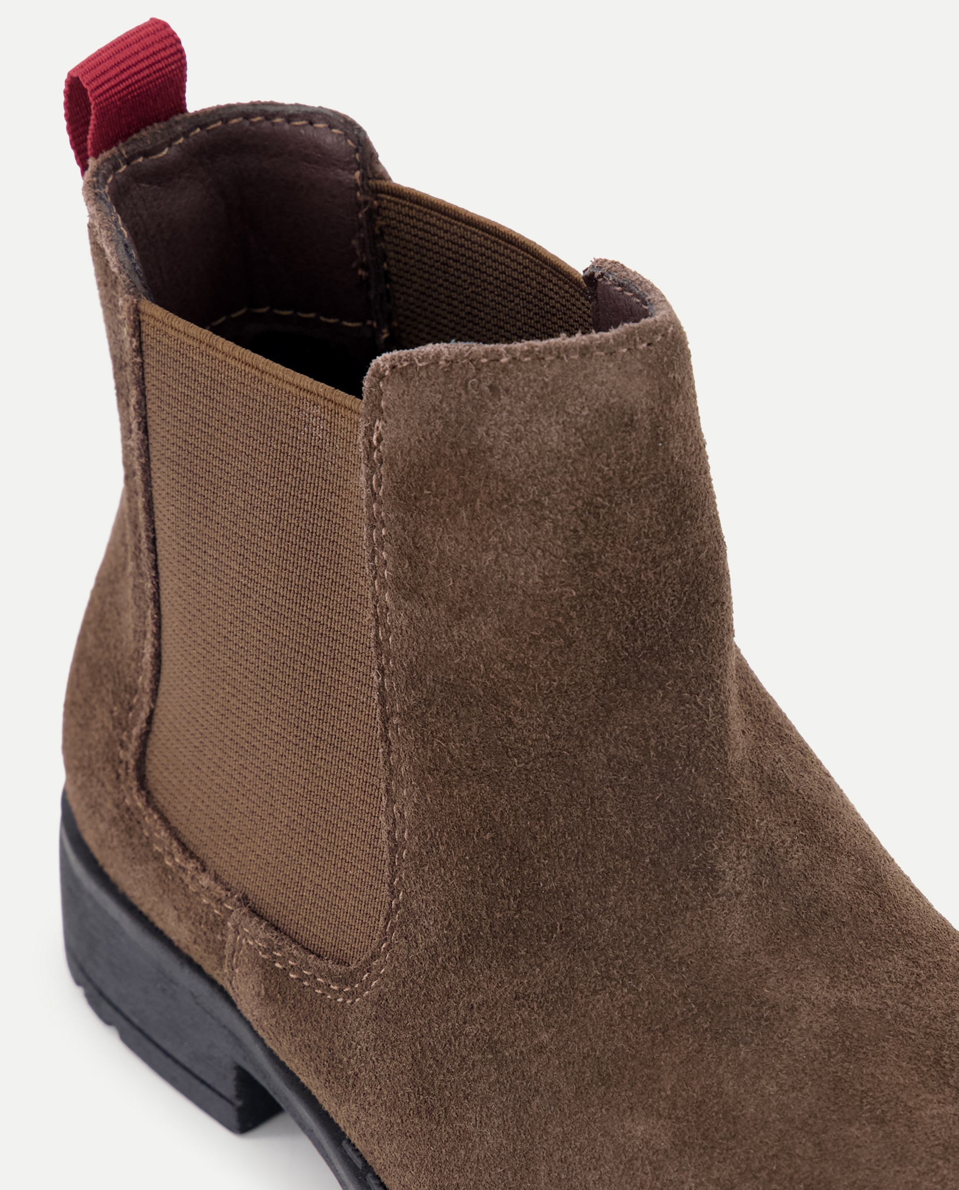 Botín infantil chelsea de piel suela track Chocolate-5