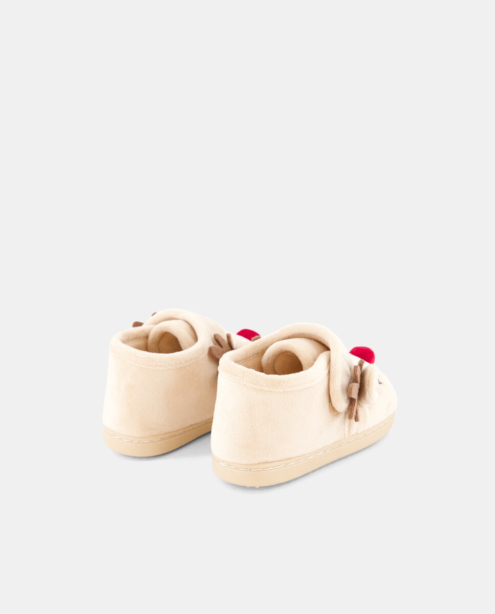 Zapatilla bebés bota navidad Marrón-3