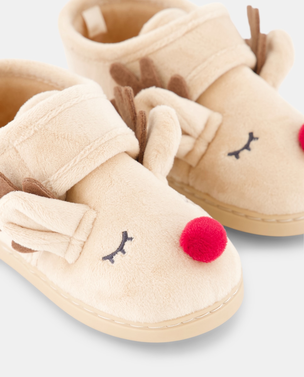 Zapatilla bebés bota navidad Marrón-5