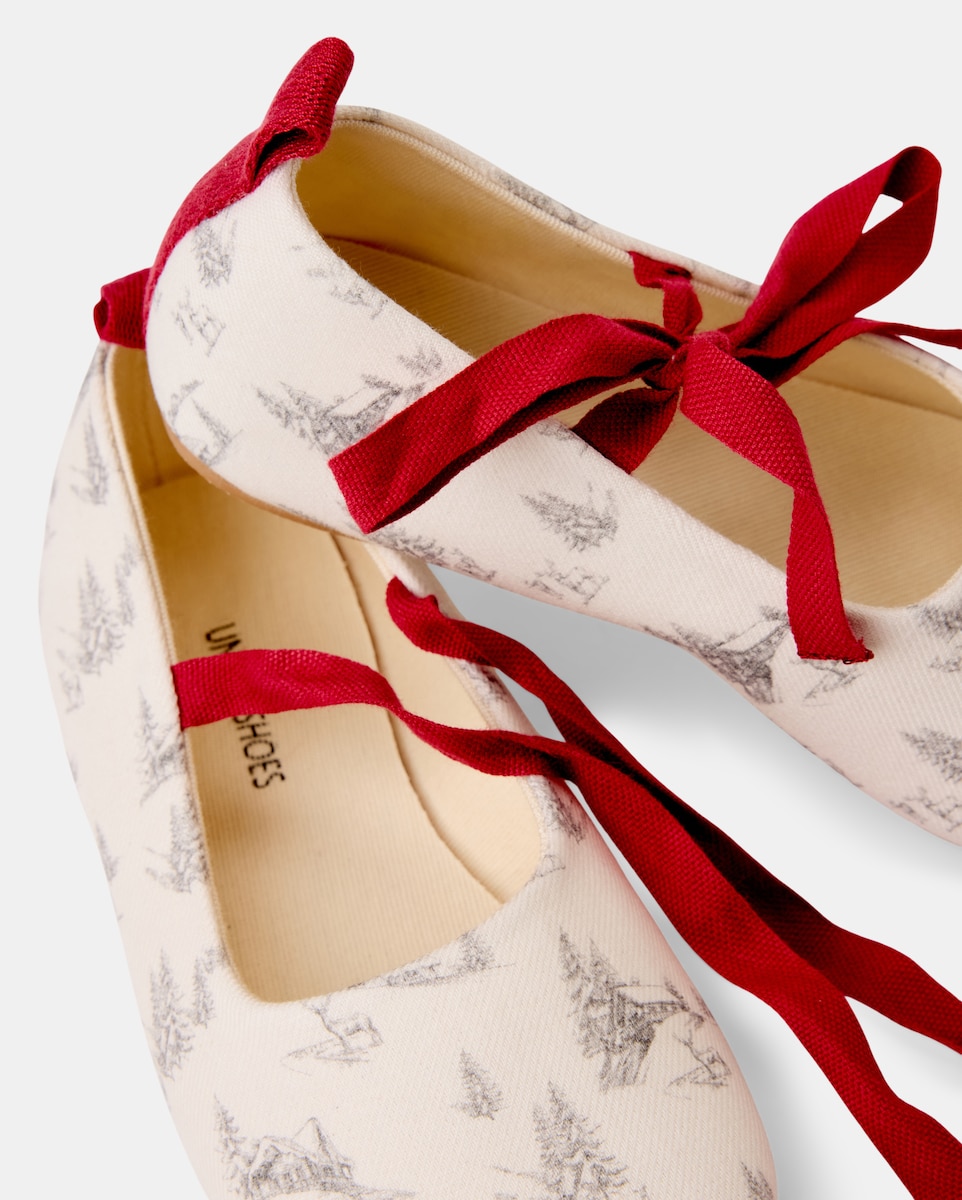 Zapatilla bebés bailarina estampada Blanco-5