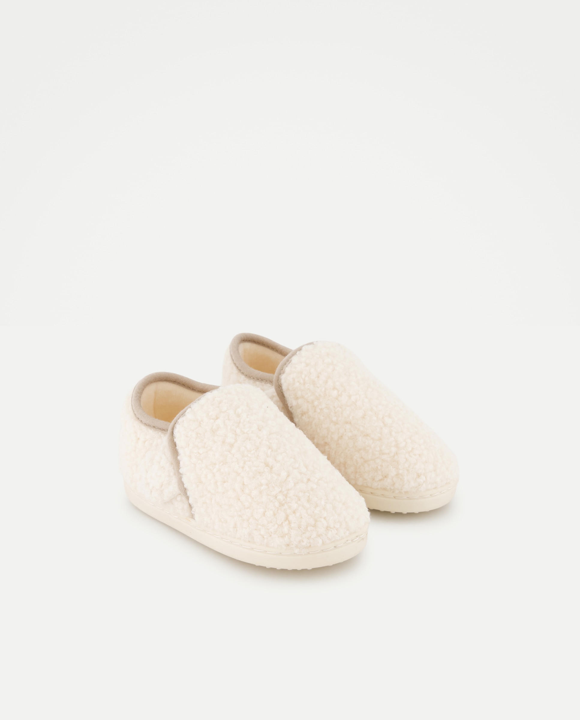 Zapatilla bebés borrego Blanco roto-2