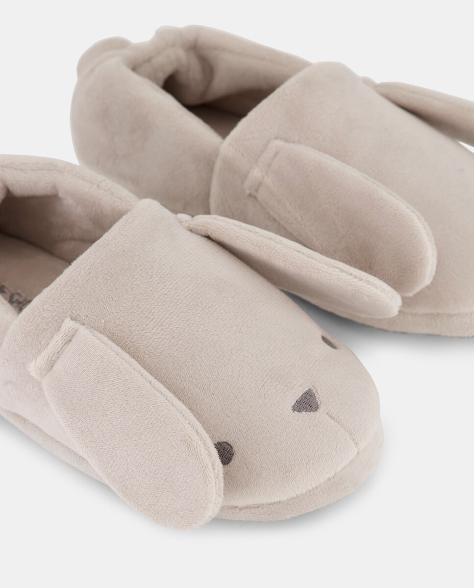 Zapatilla infantil animal Gris-5