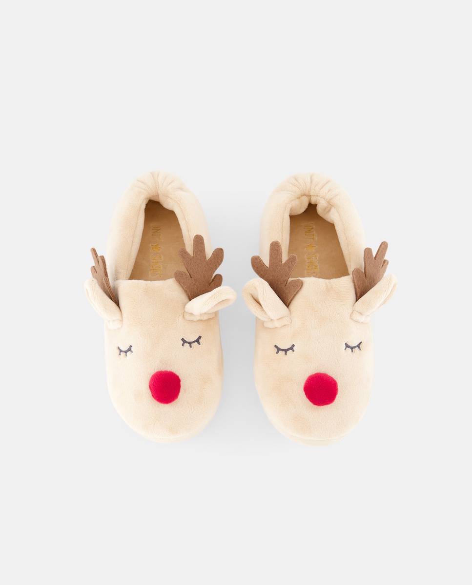 Zapatilla infantil navidad Marrón-4
