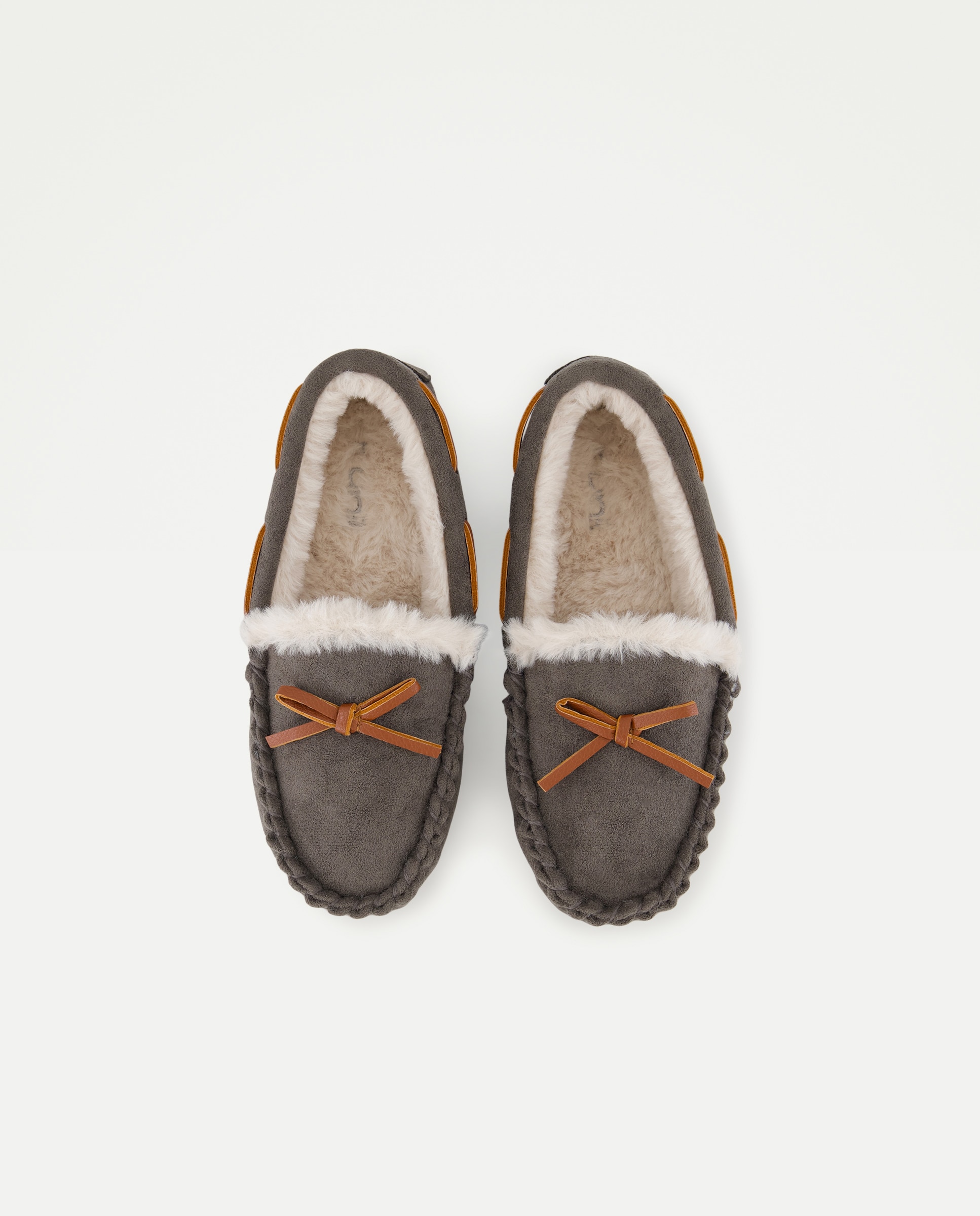 Zapatilla infantil tipo mocasín forrado 820 Gris medio-4