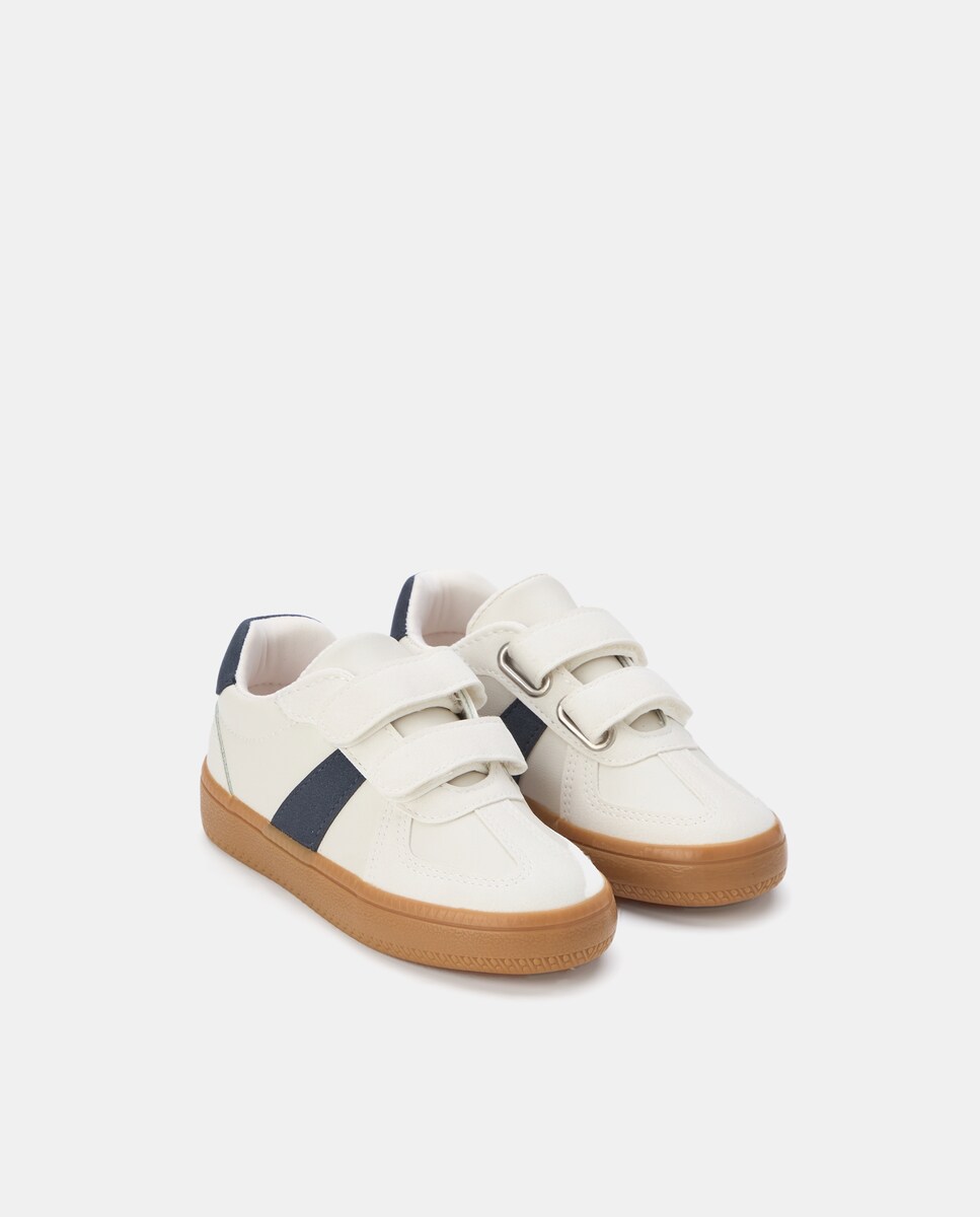 Deportivo bebés velcro con banda color Azul-2