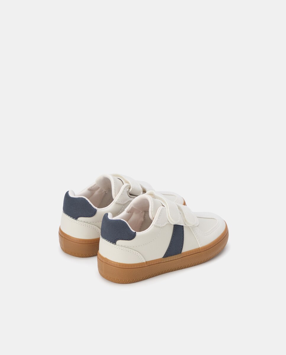 Deportivo bebés velcro con banda color Azul-3