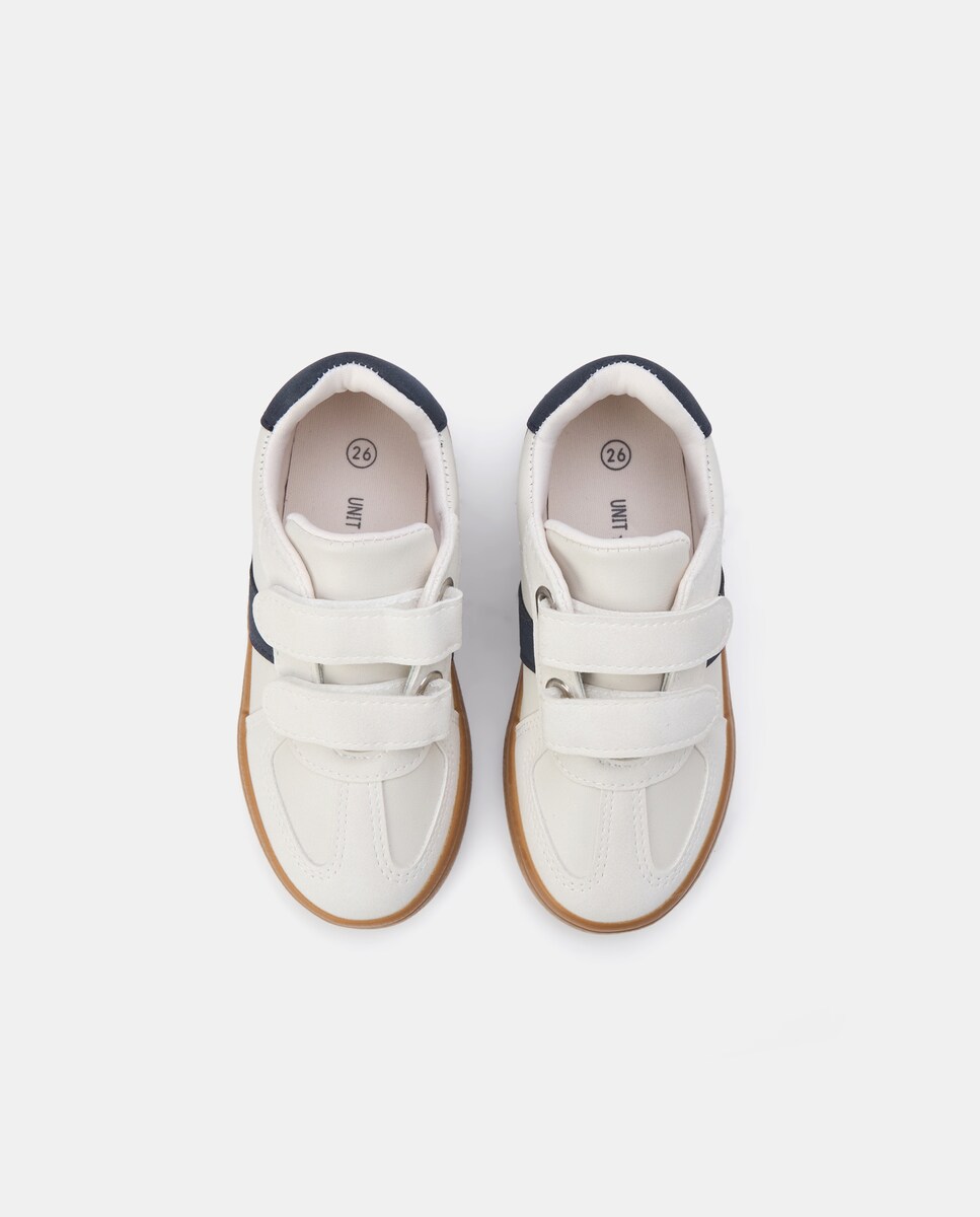 Deportivo bebés velcro con banda color Azul-4