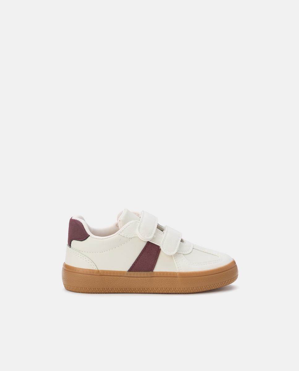 Deportivo bebés velcro con banda color Morado-1