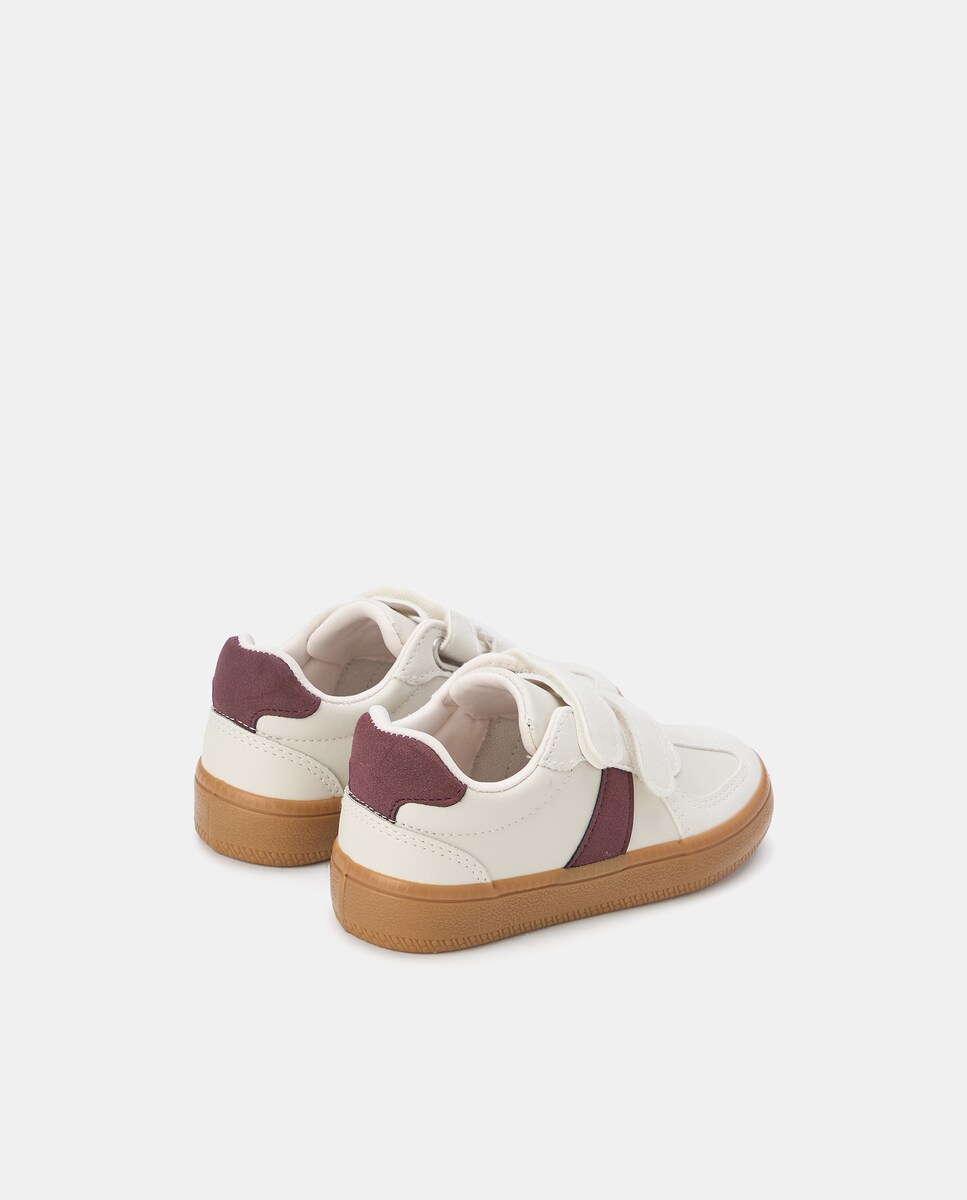 Deportivo bebés velcro con banda color Morado-3