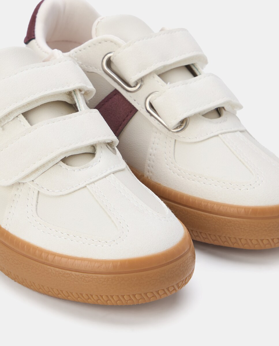 Deportivo bebés velcro con banda color Morado-5