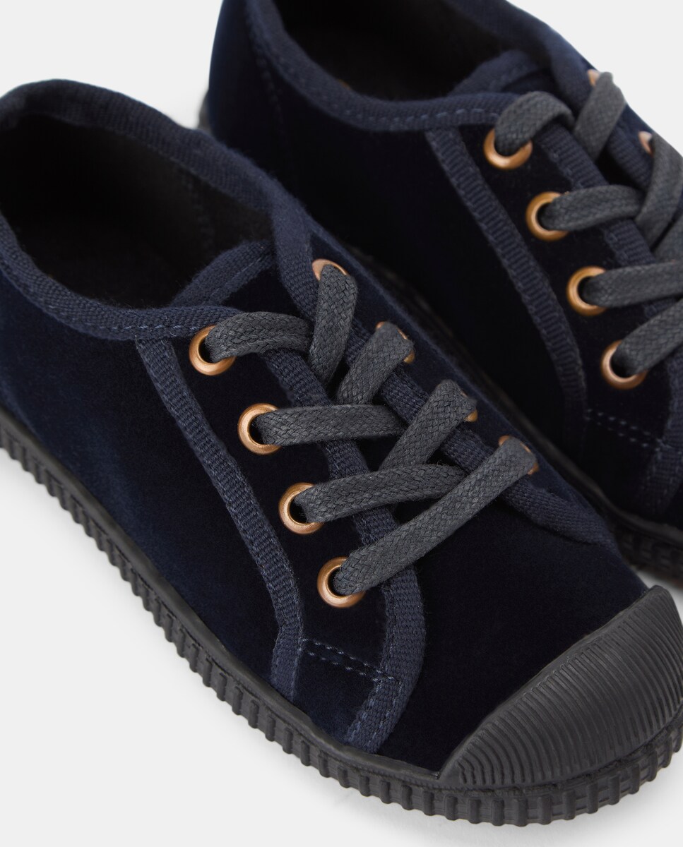 Bamba bebés terciopelo Azul-5