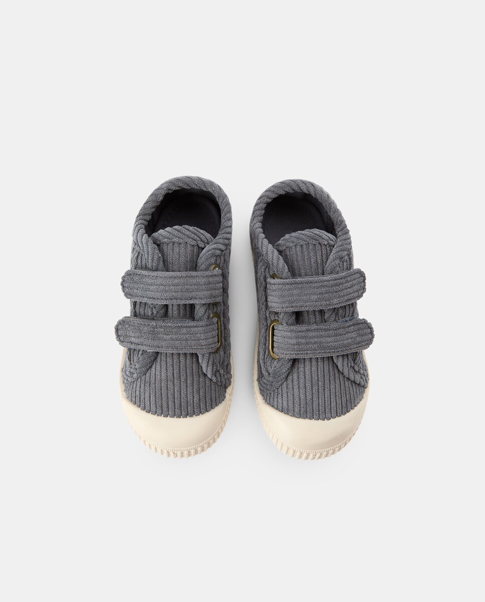 Bamba bebés pana con velcro Plomo-4