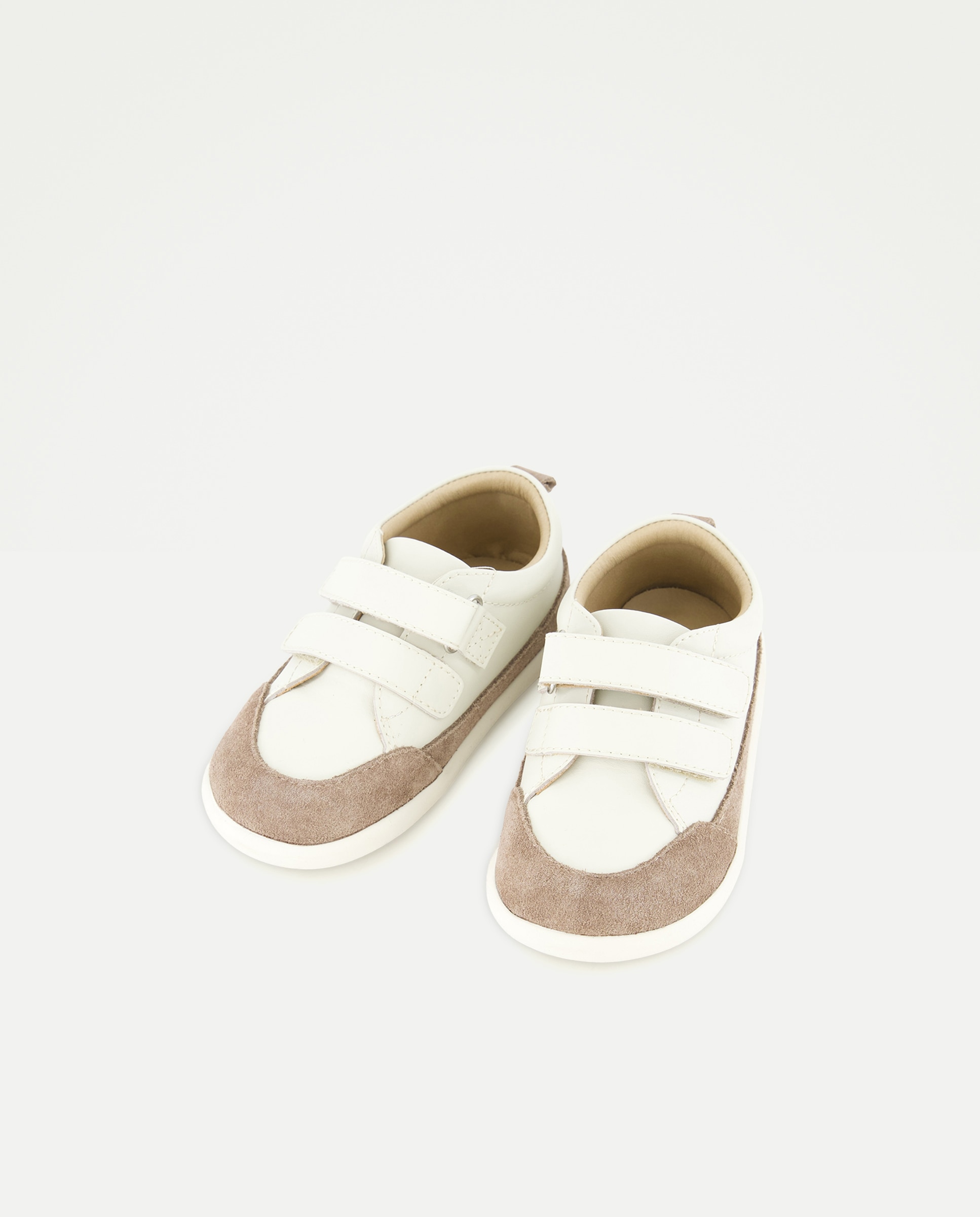 Deportivo bebés de piel suela flexible Blanco roto-2