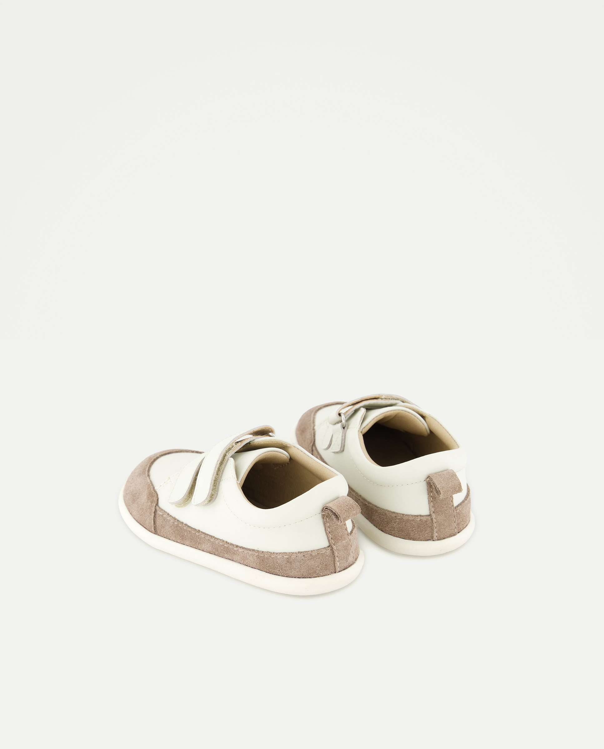 Deportivo bebés de piel suela flexible Blanco roto-3