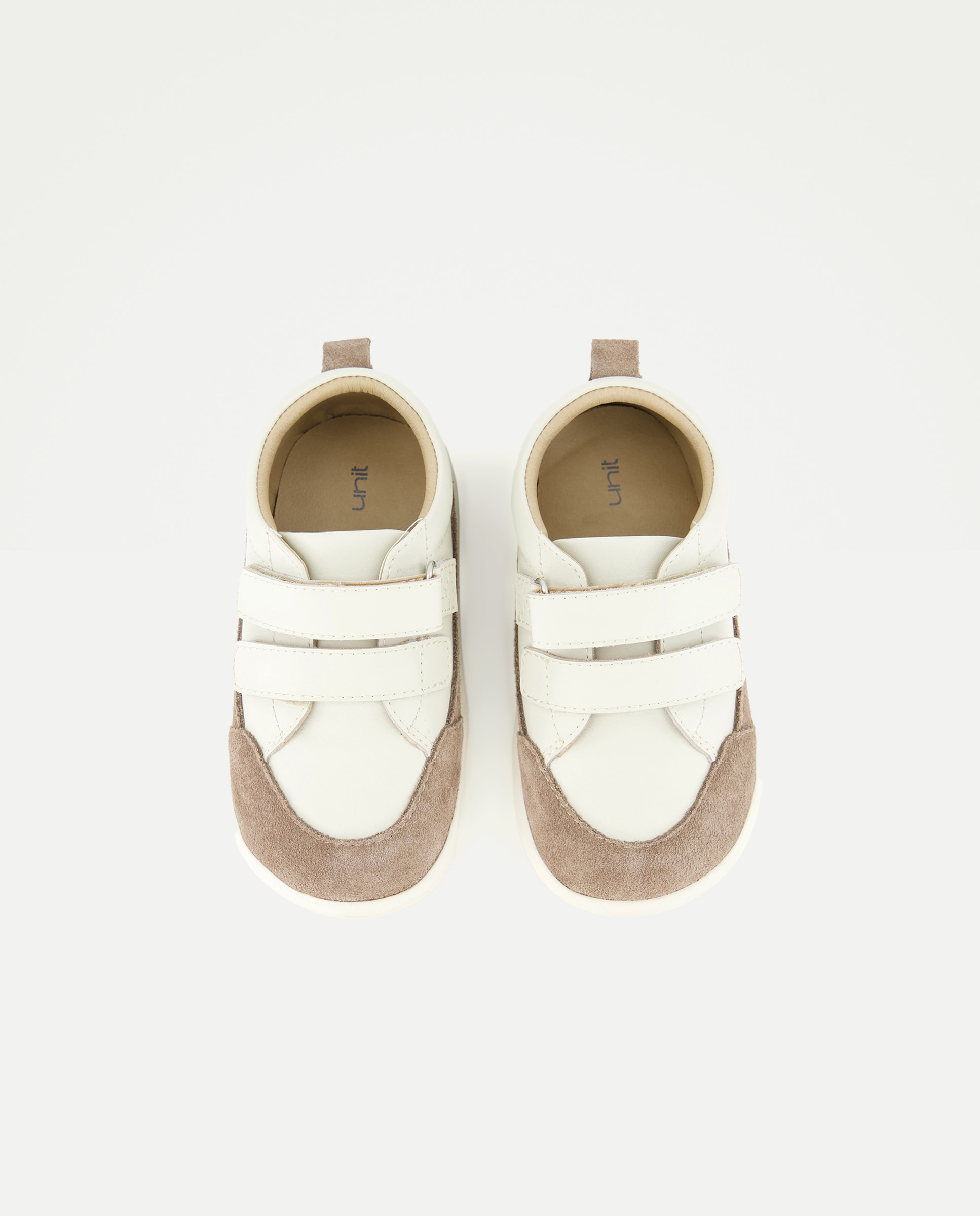 Deportivo bebés de piel suela flexible Blanco roto-4