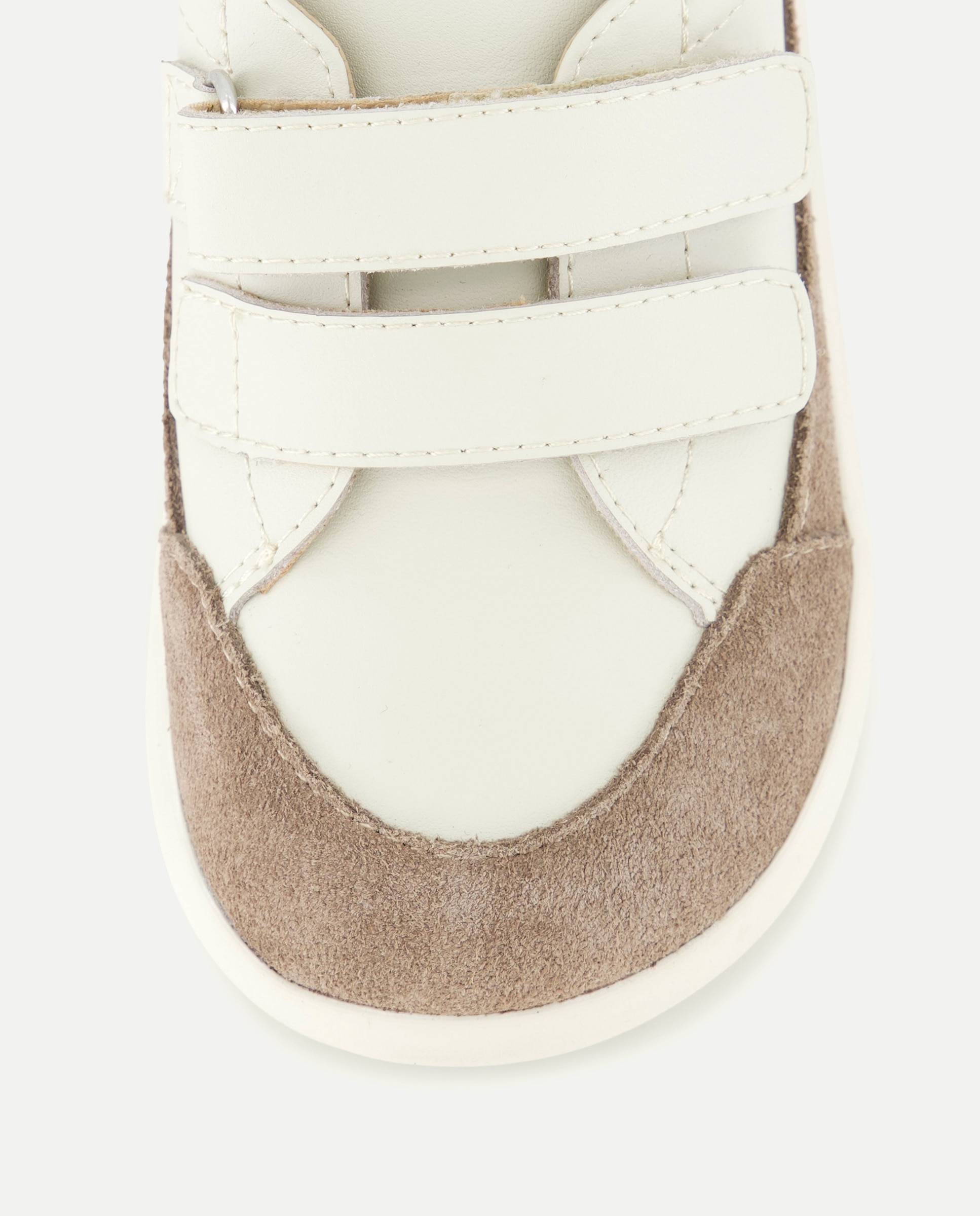 Deportivo bebés de piel suela flexible Blanco roto-5