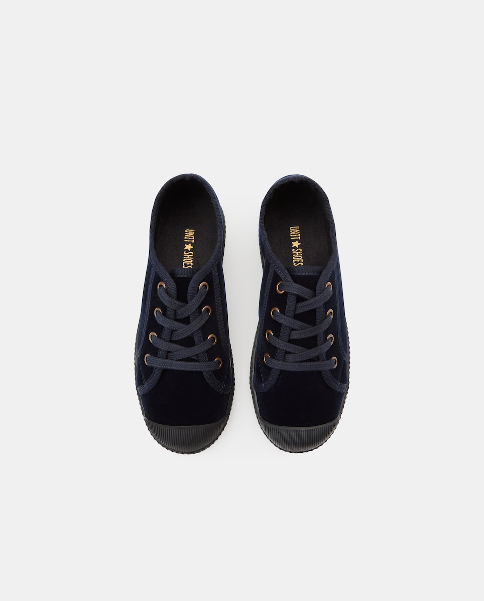 Bamba infantil terciopelo Azul-4