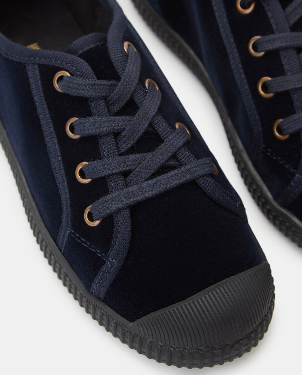 Bamba infantil terciopelo Azul-5