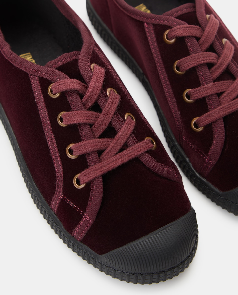 Bamba infantil terciopelo 290 Burdeos-5