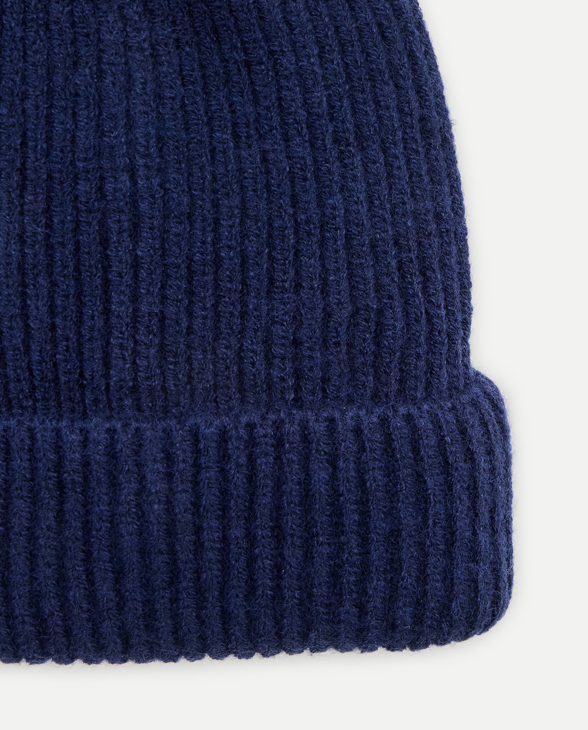 Gorro infantil canalé vuelta Azul marino-2