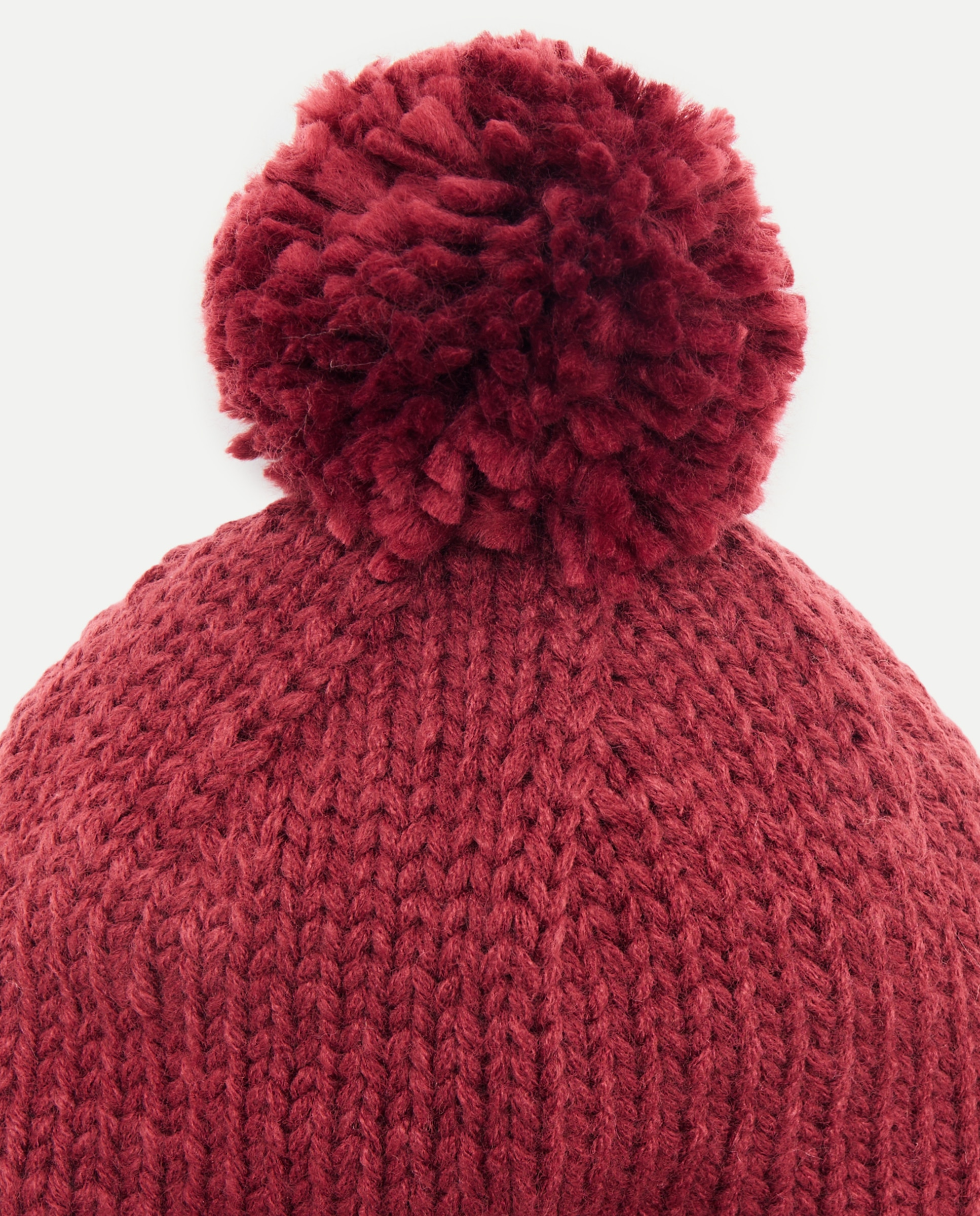 Gorro bebé pompón Burdeos-2