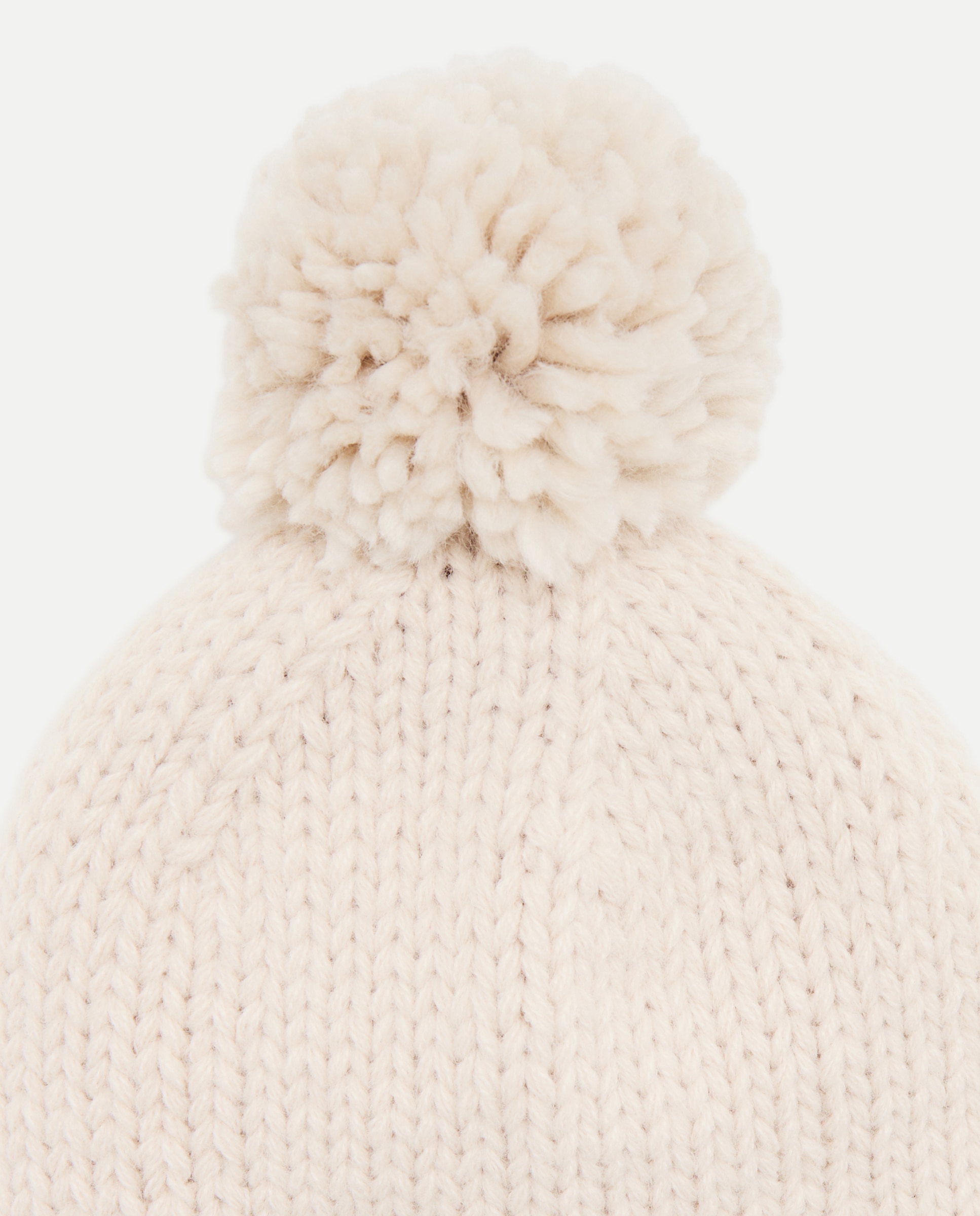 Gorro bebé pompón Tostado-2