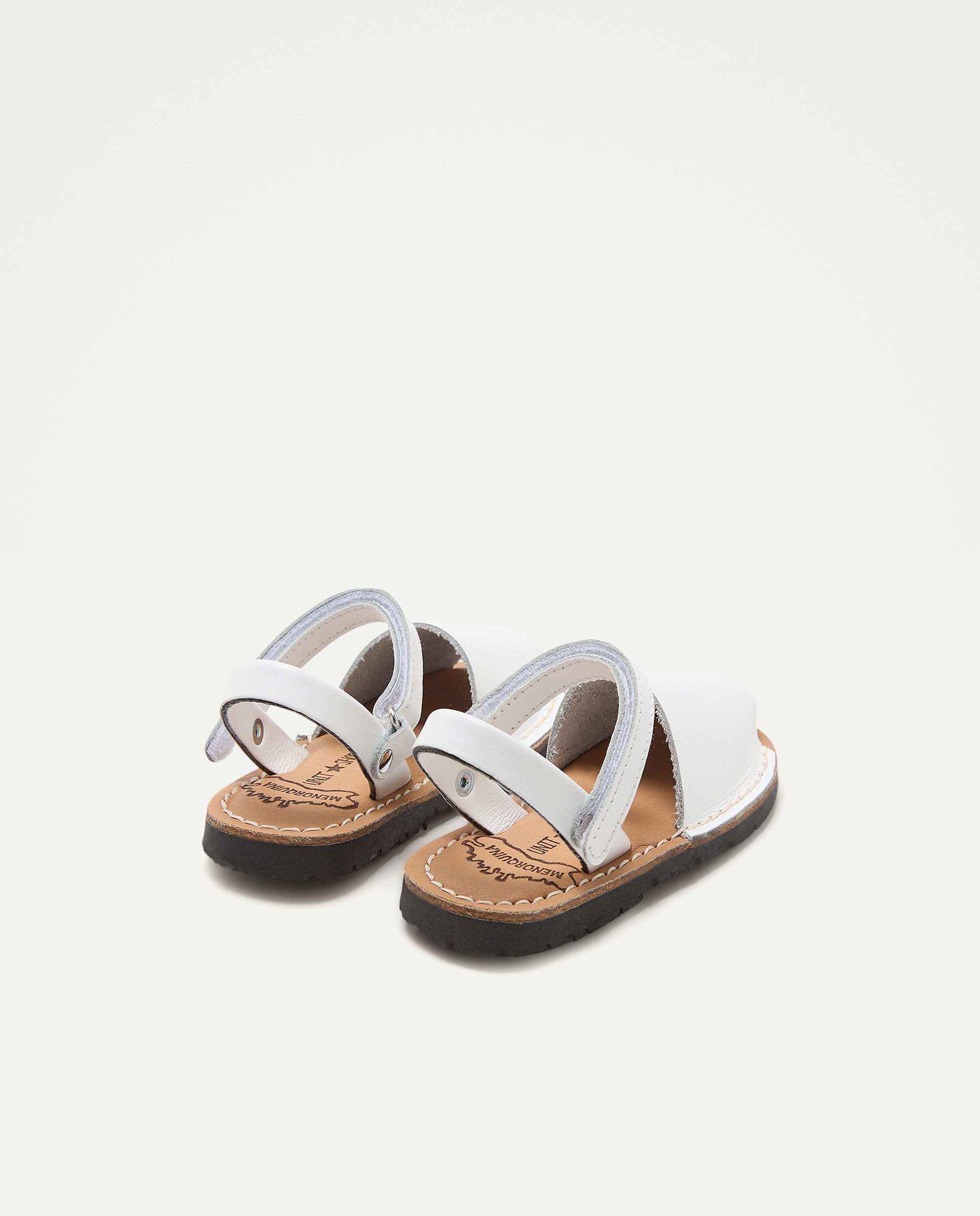 Menorquina bebés de piel con velcro Blanco-3