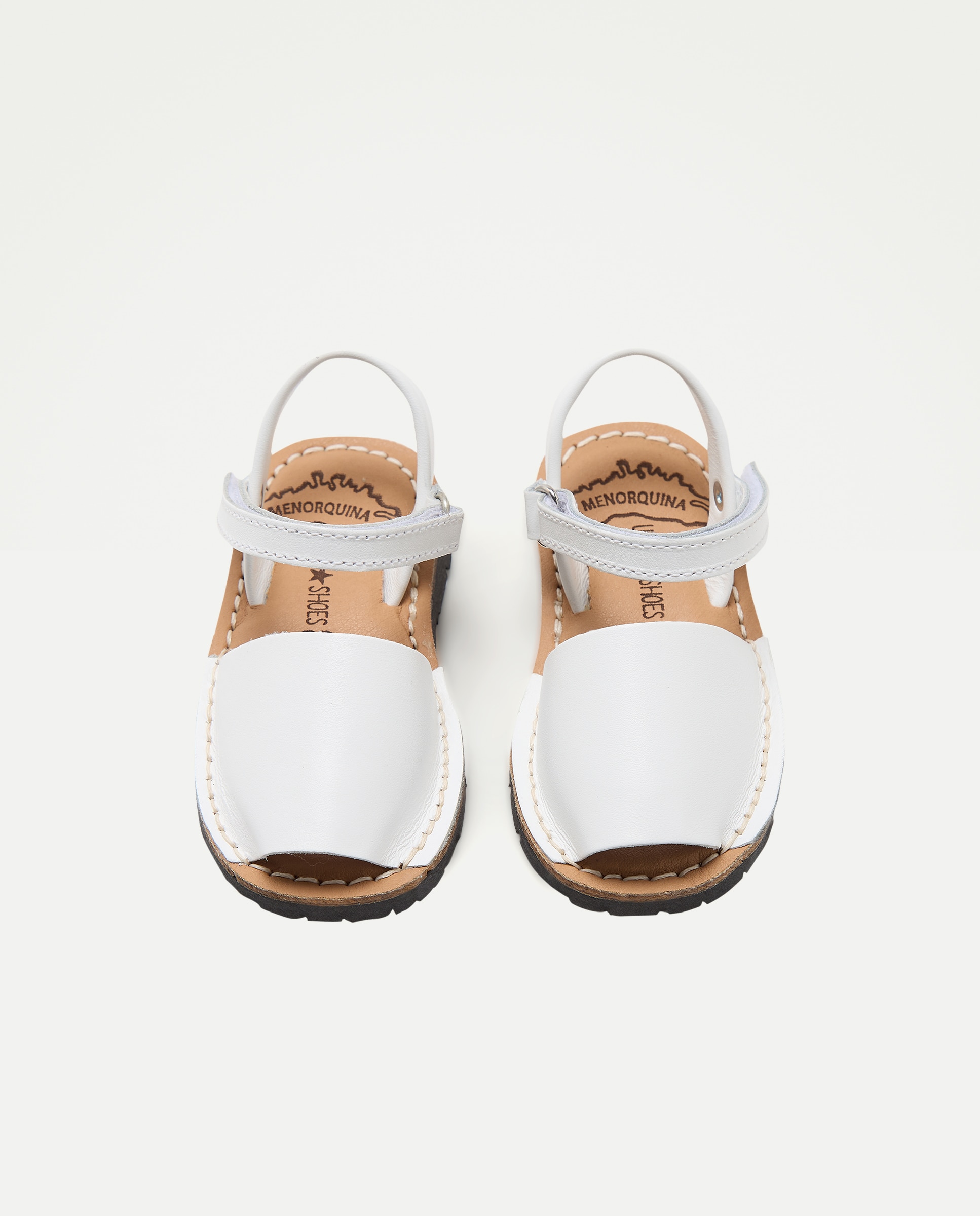 Menorquina bebés de piel con velcro Blanco-4