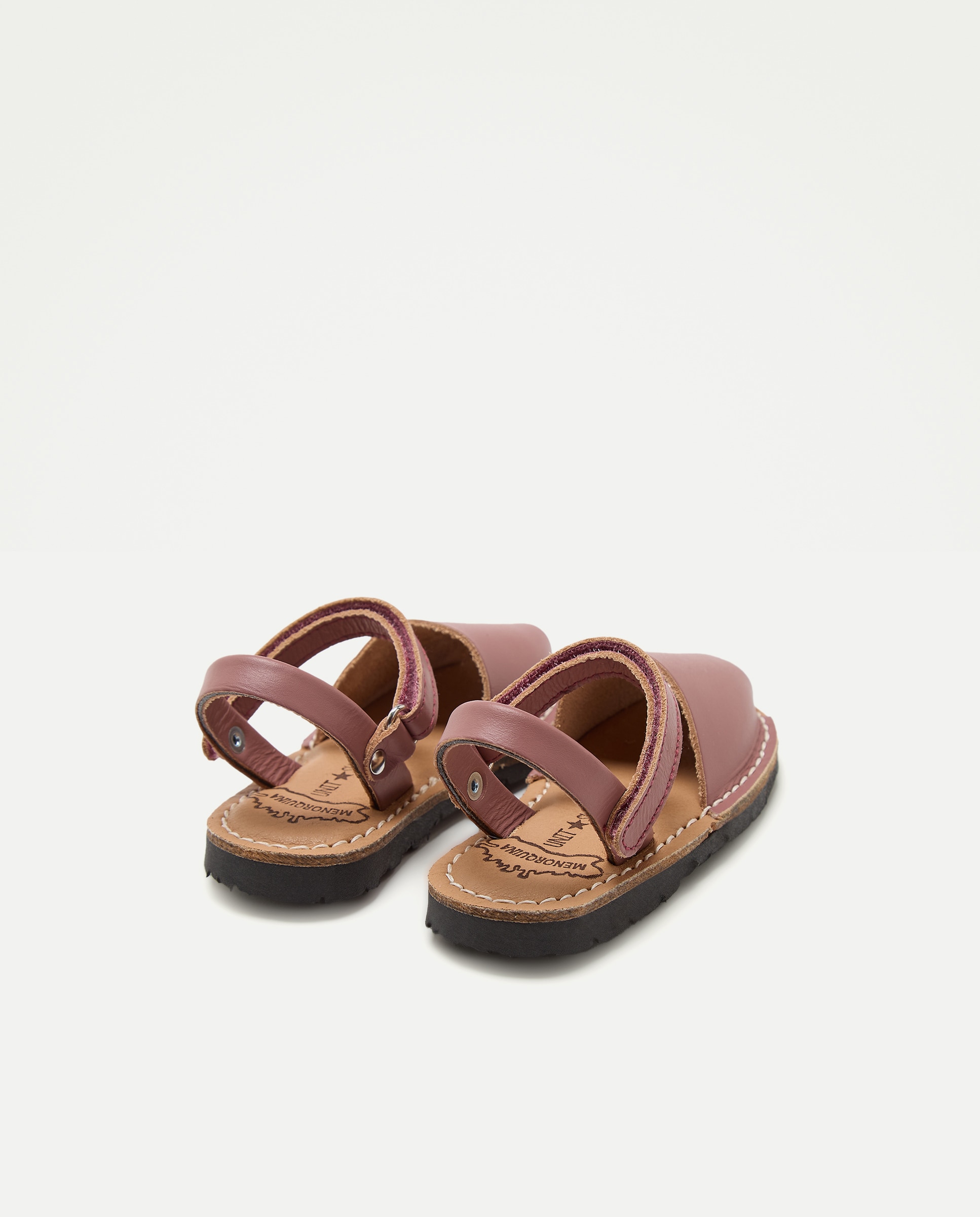 Menorquina bebés de piel con velcro 230 Rosa oscuro-3