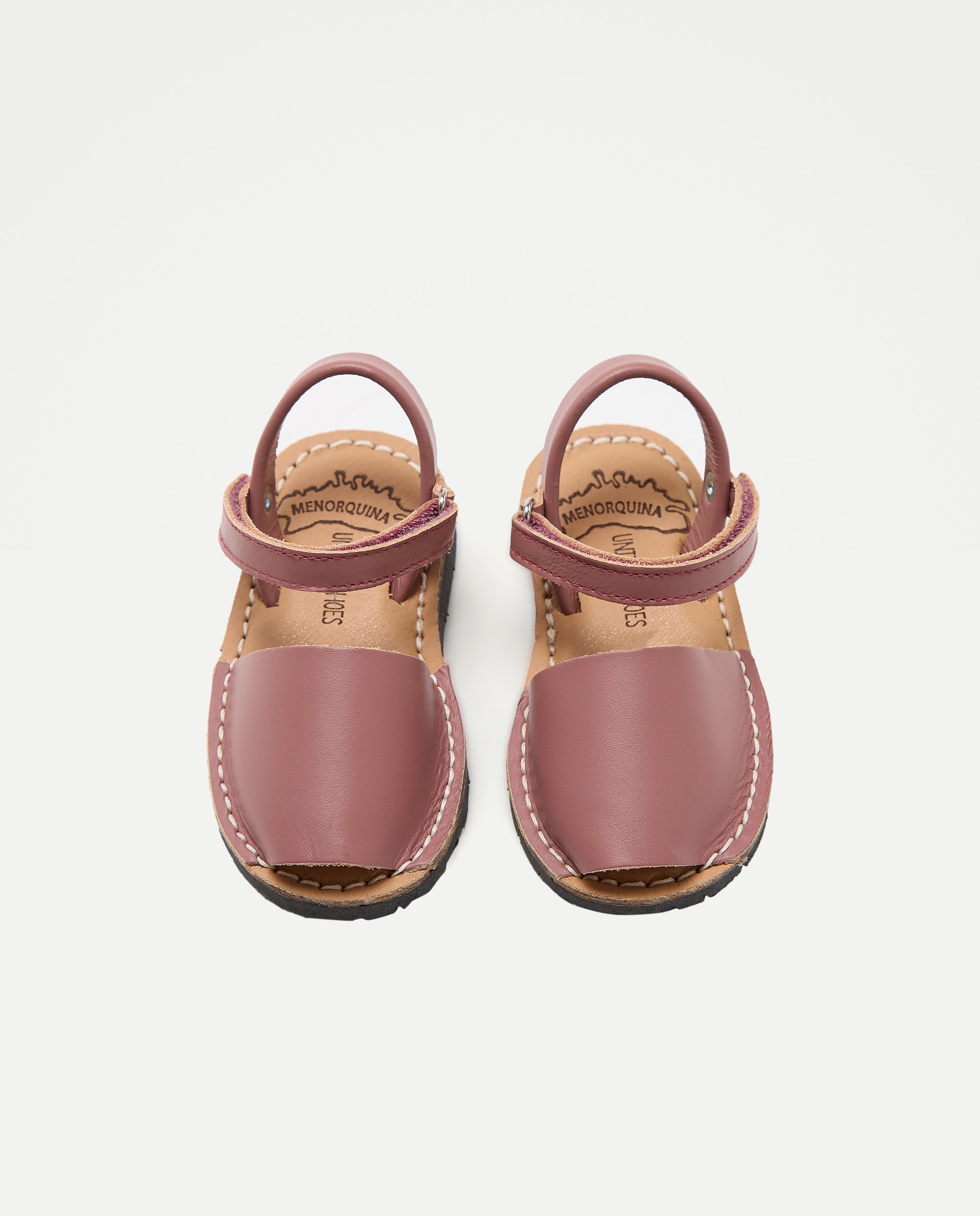 Menorquina bebés de piel con velcro 230 Rosa oscuro-4