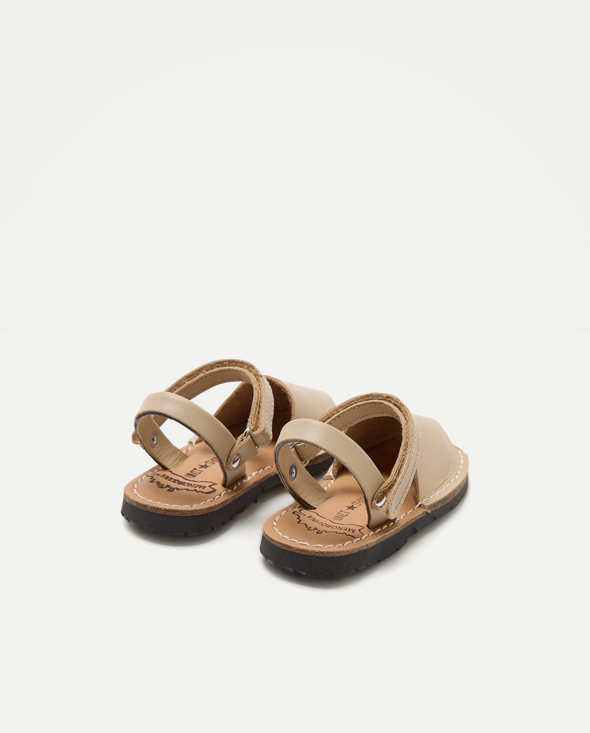 Menorquina bebés de piel con velcro Beige-3