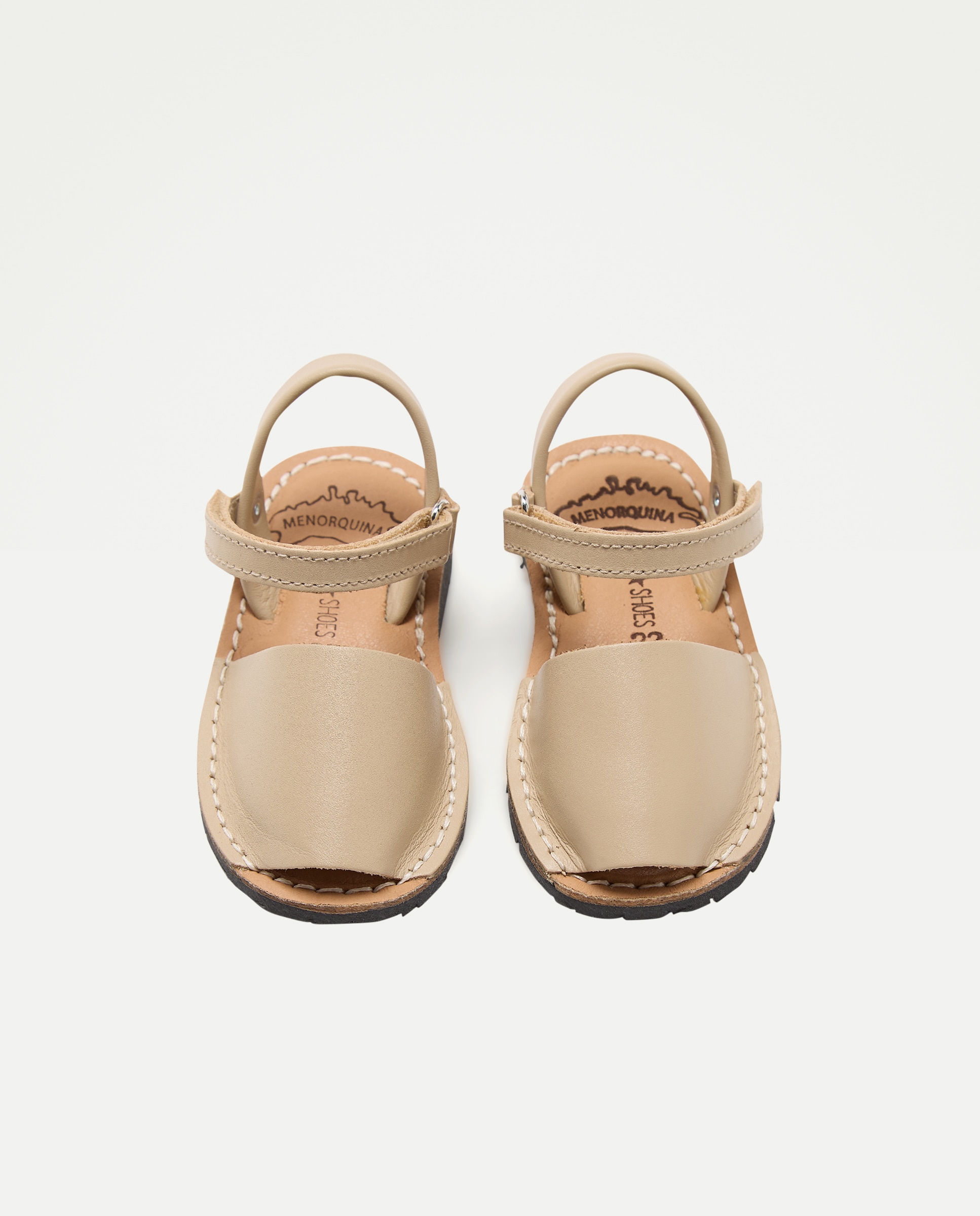 Menorquina bebés de piel con velcro Beige-4