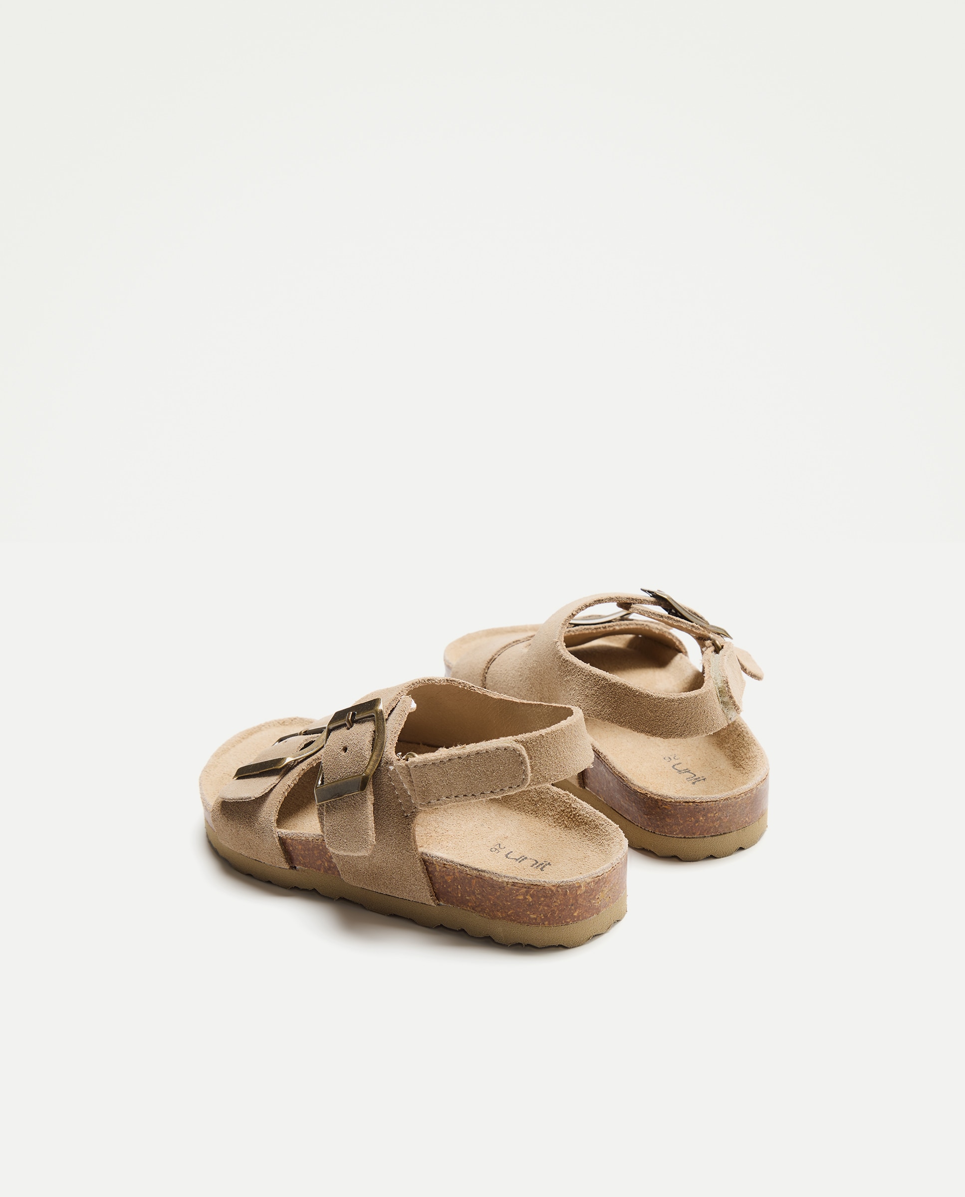 Sandalia bebés bio de piel con hebillas Beige-3