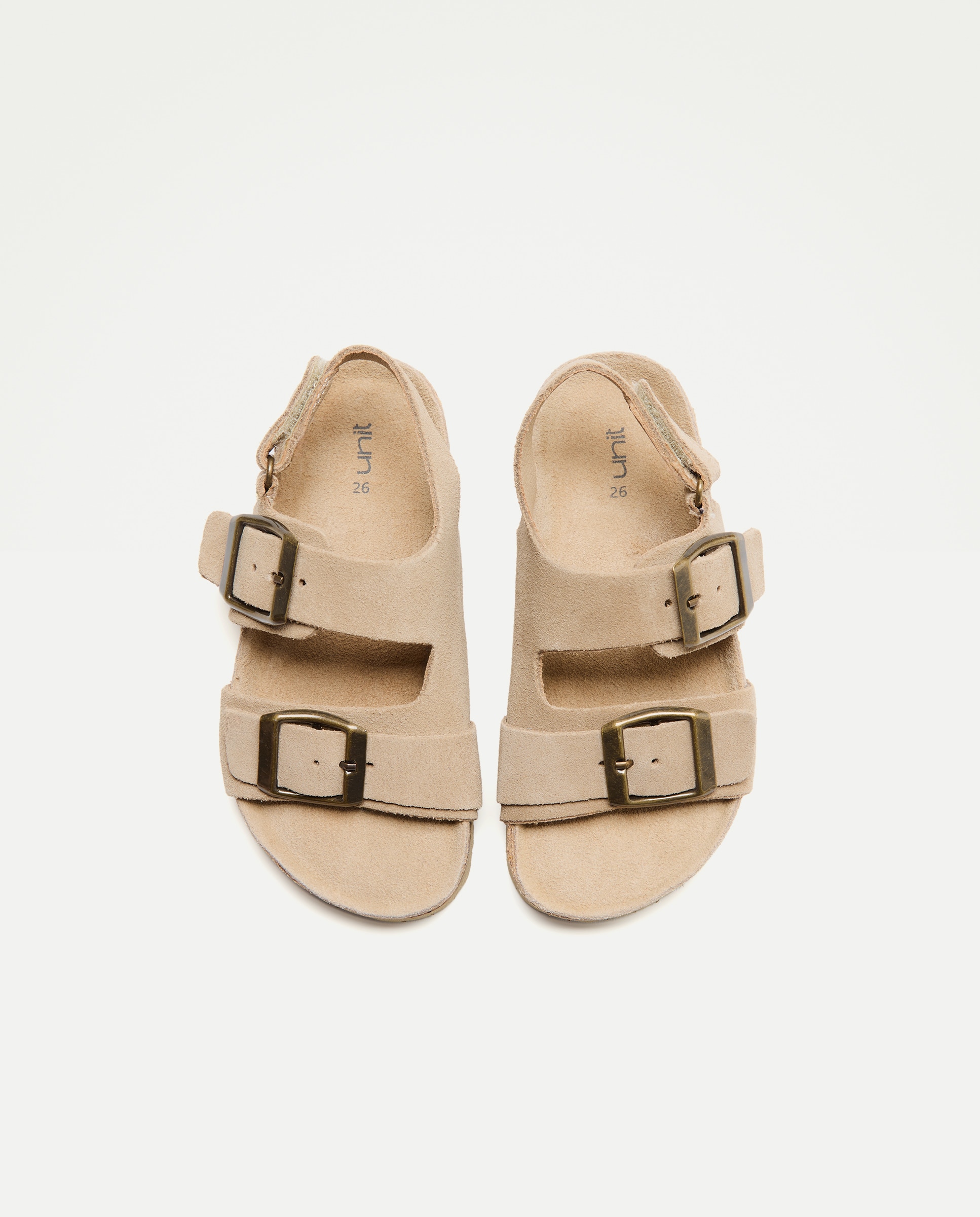 Sandalia bebés bio de piel con hebillas Beige-4