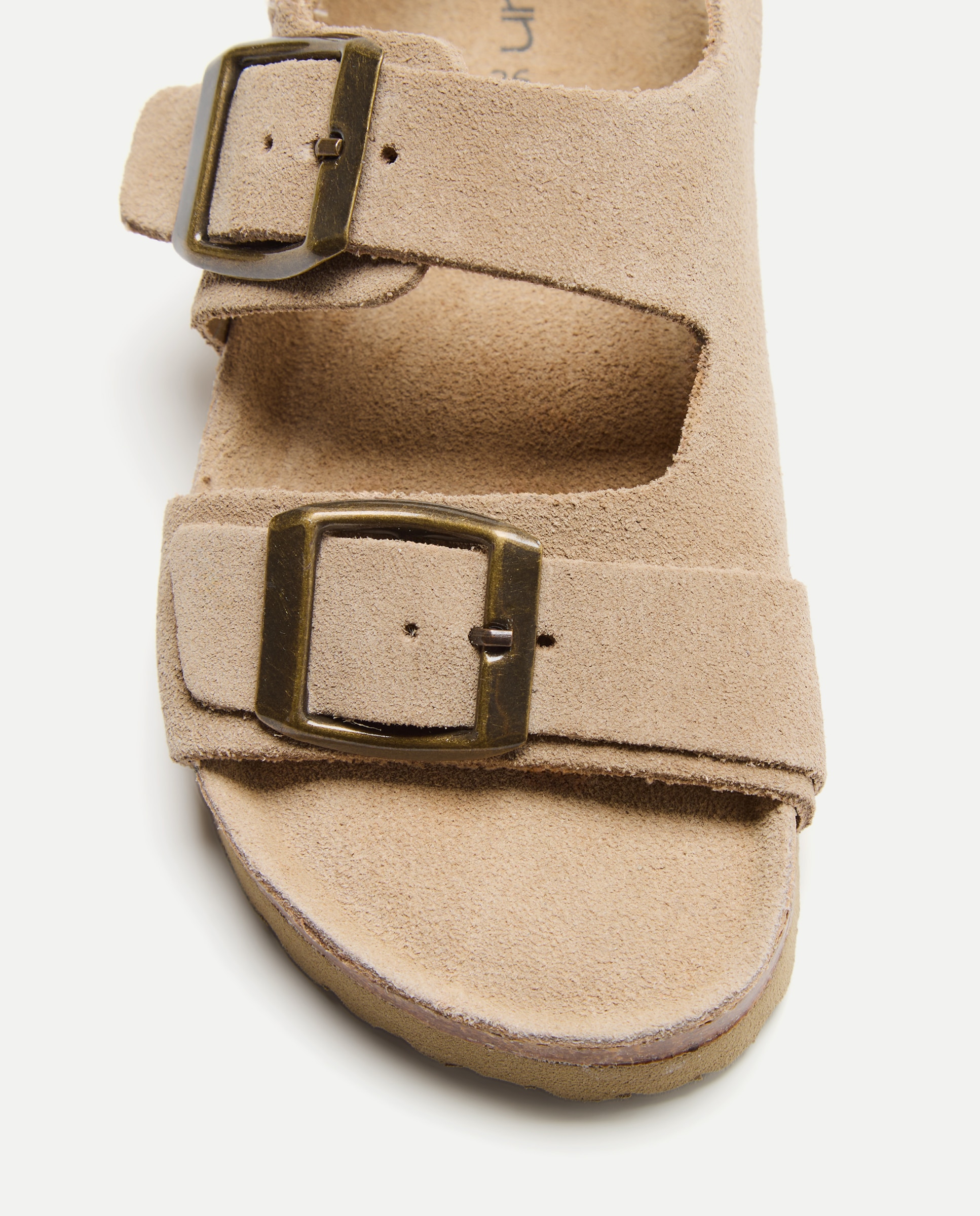 Sandalia bebés bio de piel con hebillas Beige-5