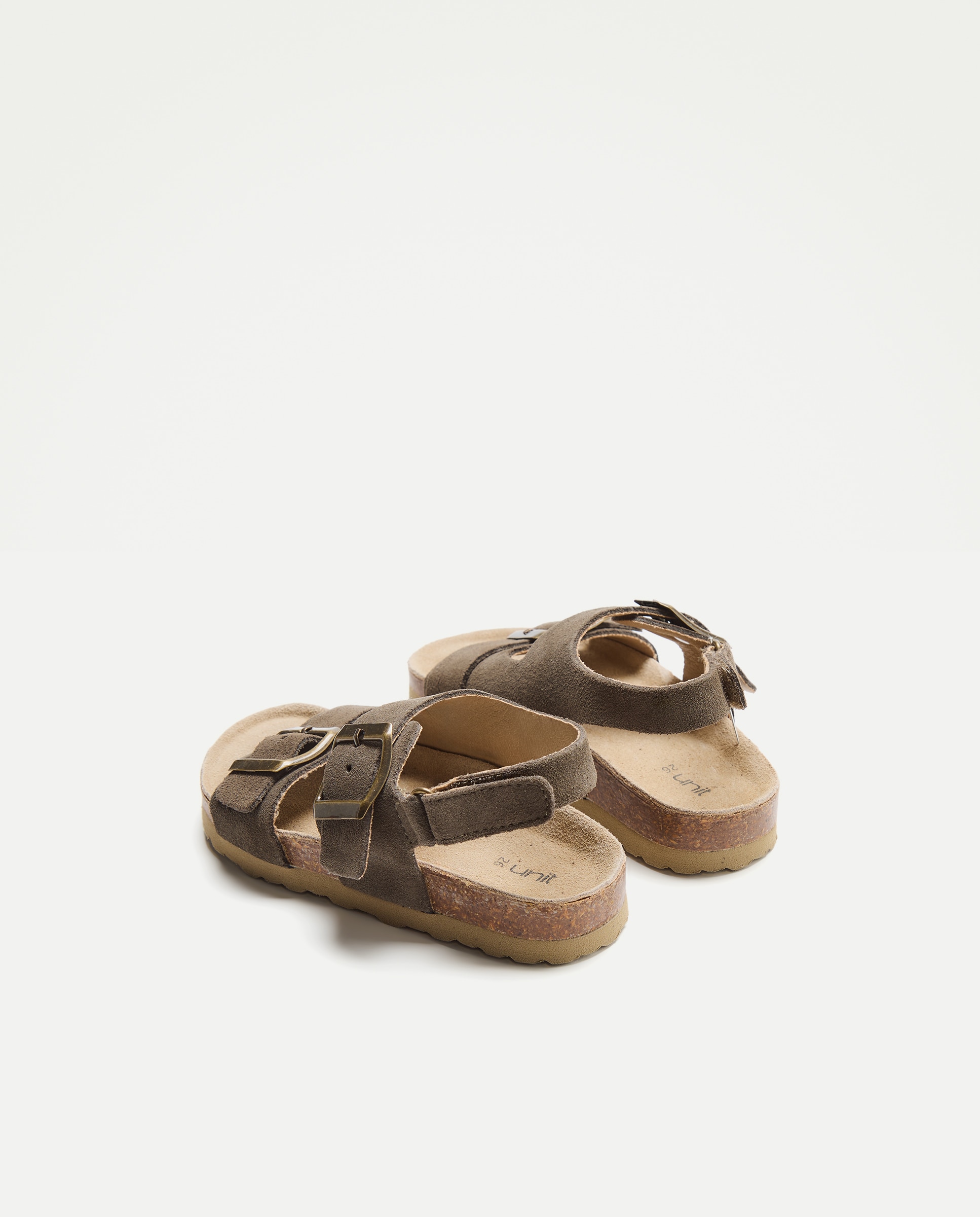 Sandalia bebés bio de piel con hebillas 520 Kaki-3