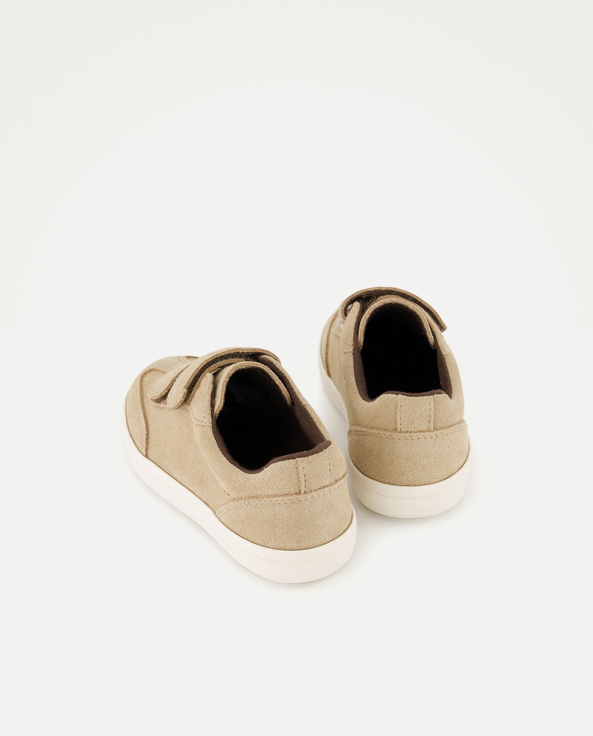 Zapato bebés ante con velcro Beige-3