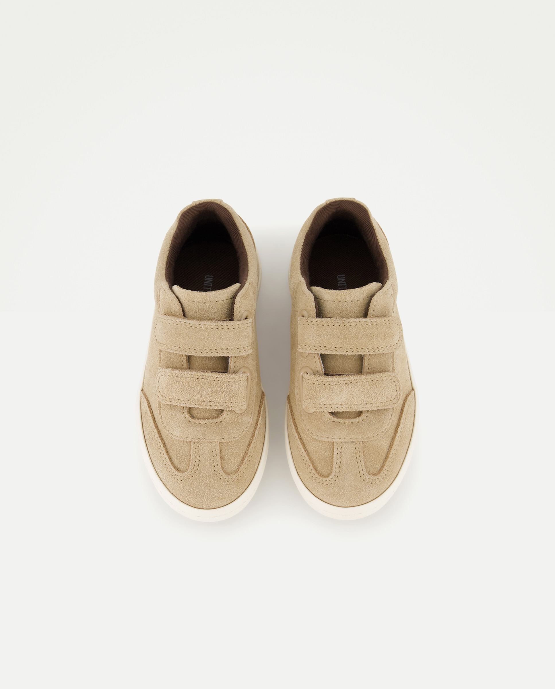 Zapato bebés ante con velcro Beige-4
