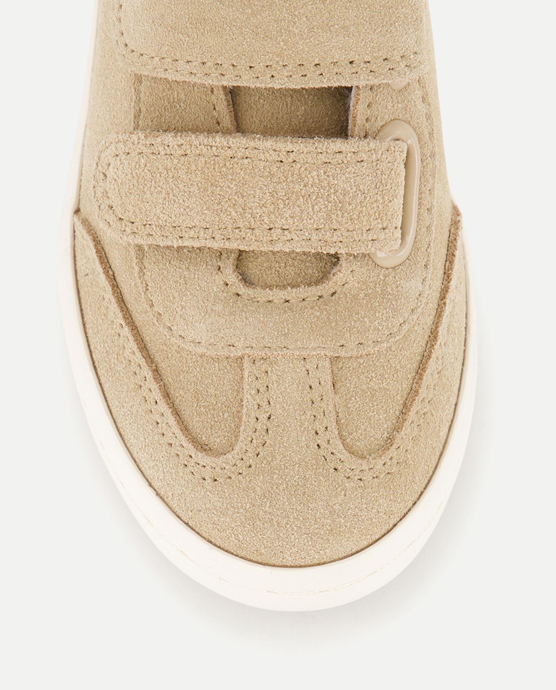 Zapato bebés ante con velcro Beige-5