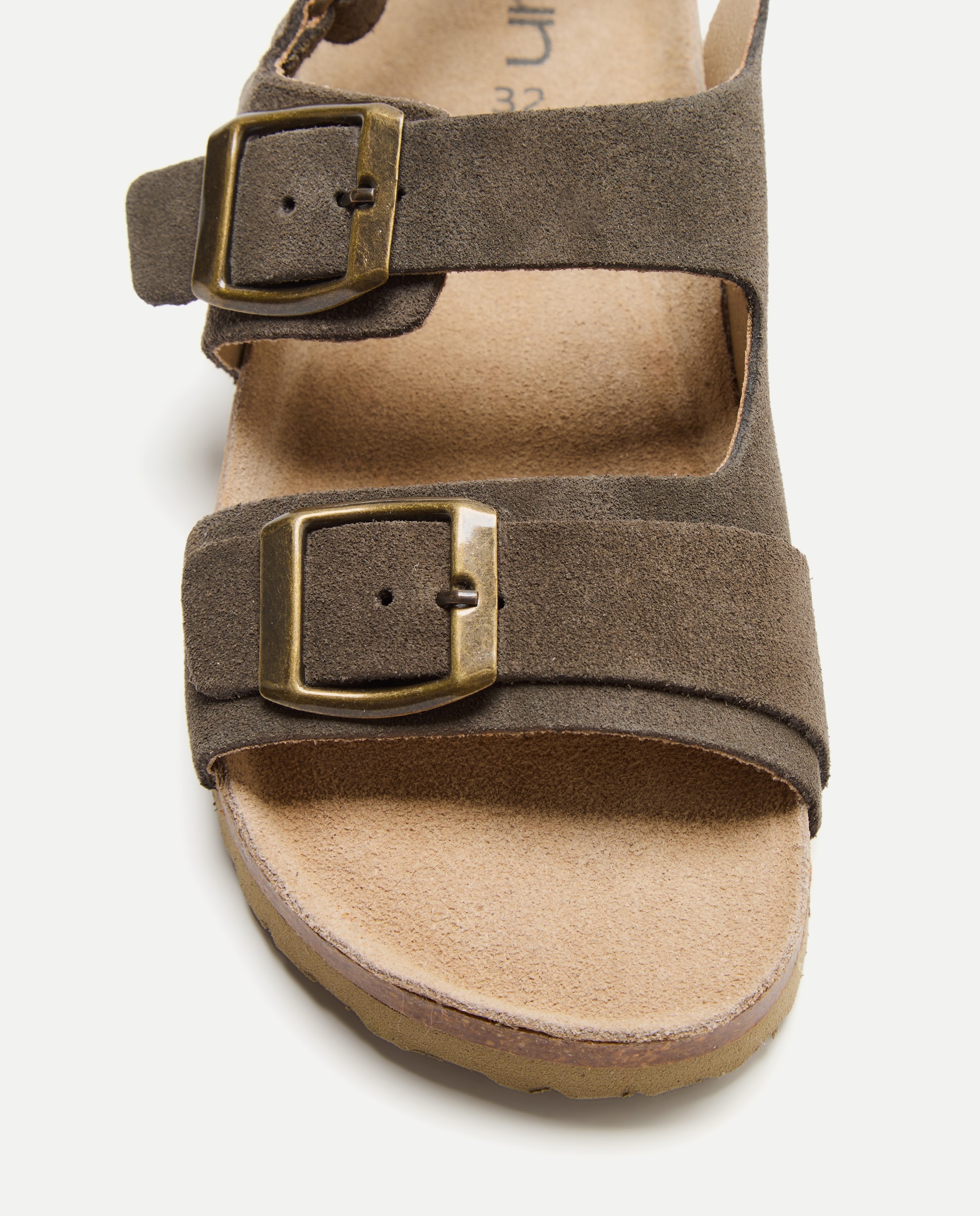 Sandalia infantil bio de piel con hebillas 520 Kaki-5