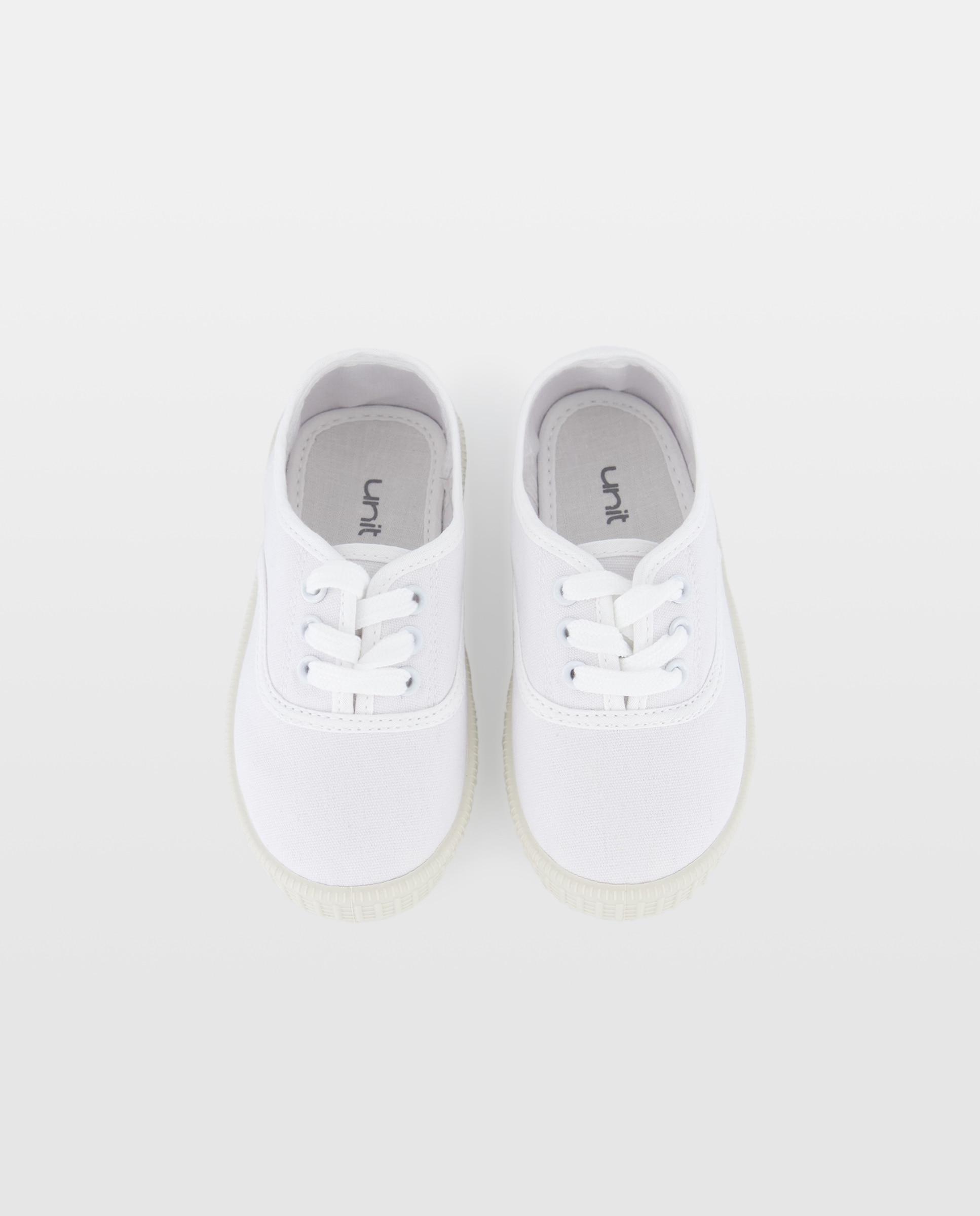 Lona bebés con cordones suela flexible Blanco-4