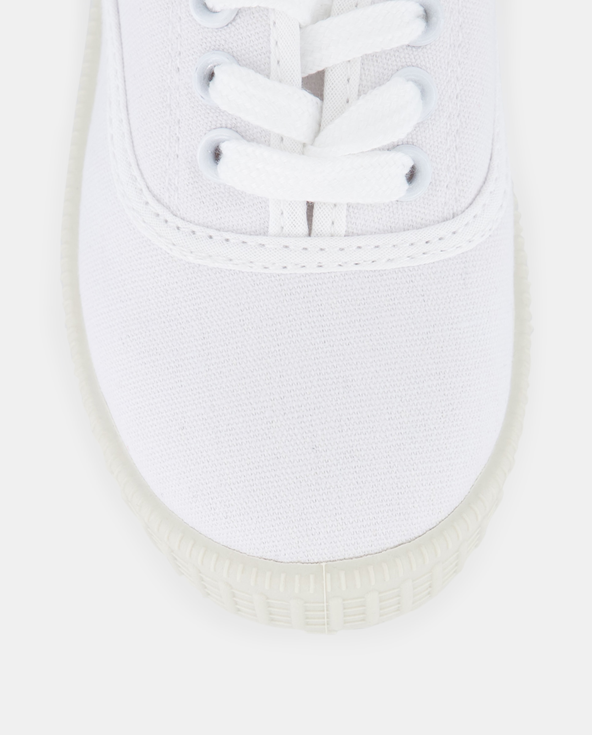 Lona bebés con cordones suela flexible Blanco-5