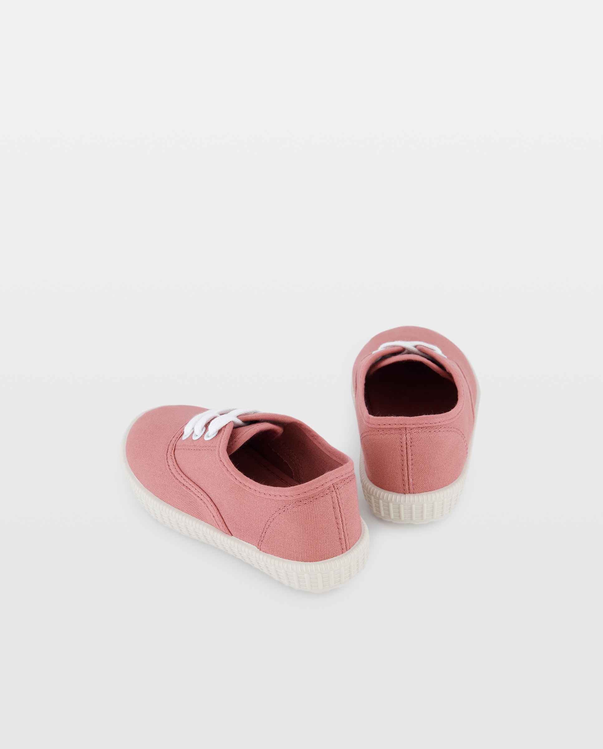 Lona bebés con cordones suela flexible 230 Rosa oscuro-3